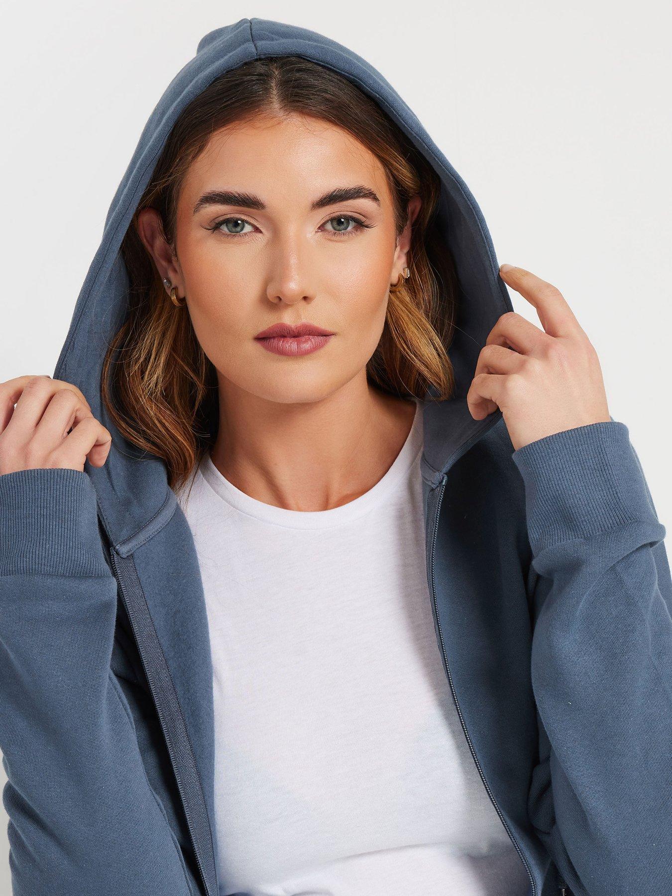  image of long-tall-sally-tall-longline-zip-thru-hoodie-blue