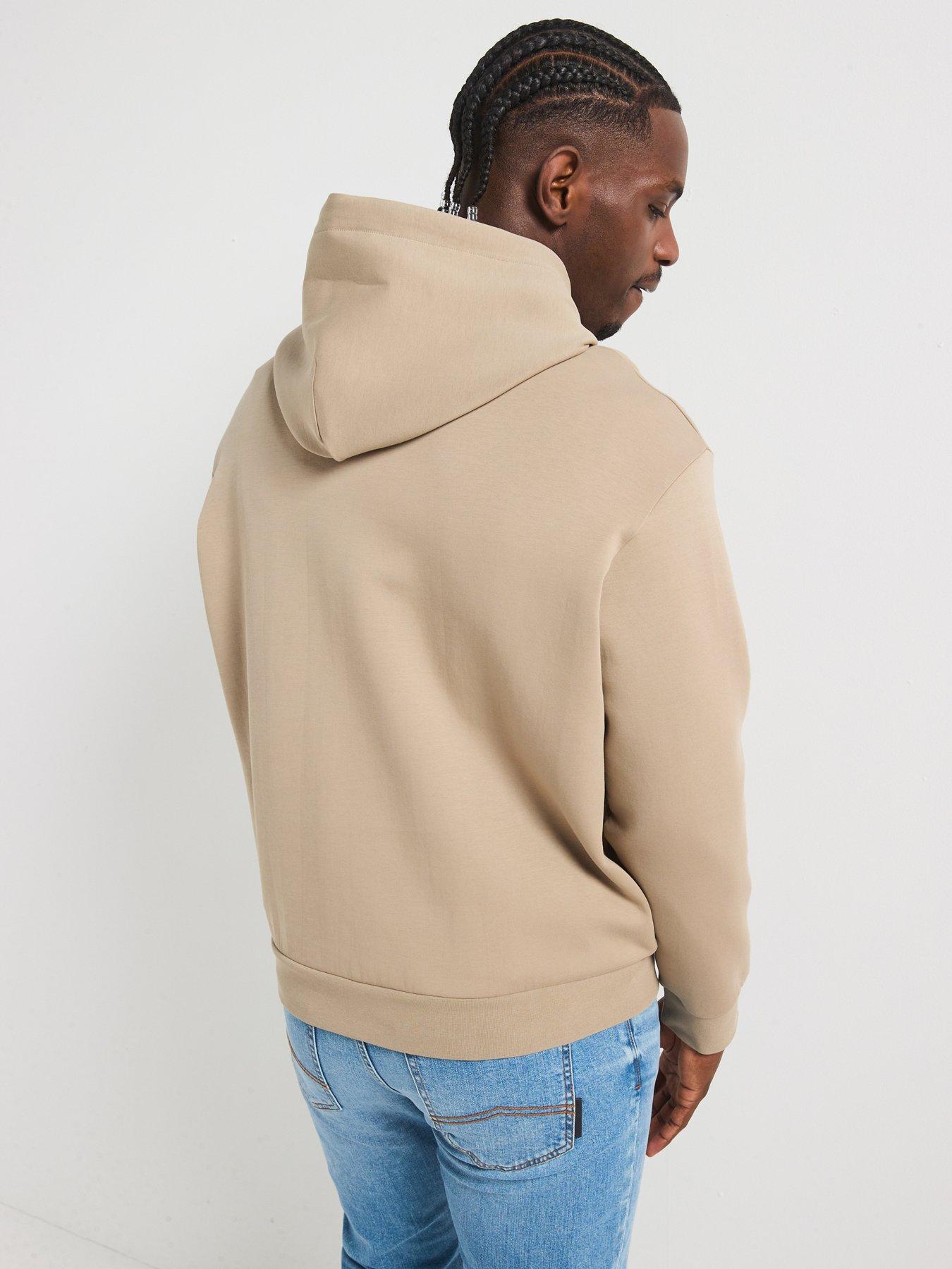 Image 2 of 4 of Armani Exchange Logo Bonded Hoodie - Beige