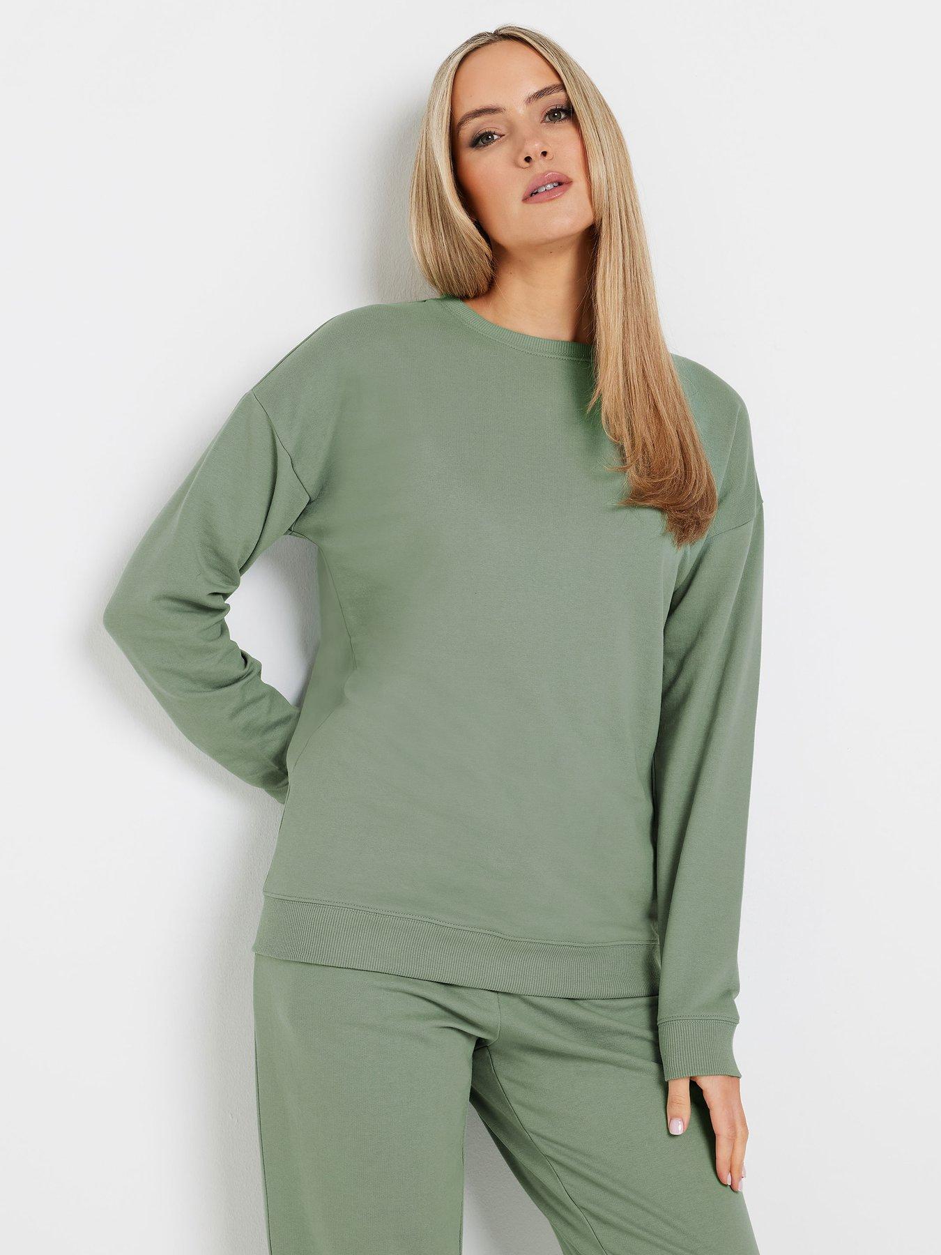  image of long-tall-sally-crew-neck-sweatshirt-green