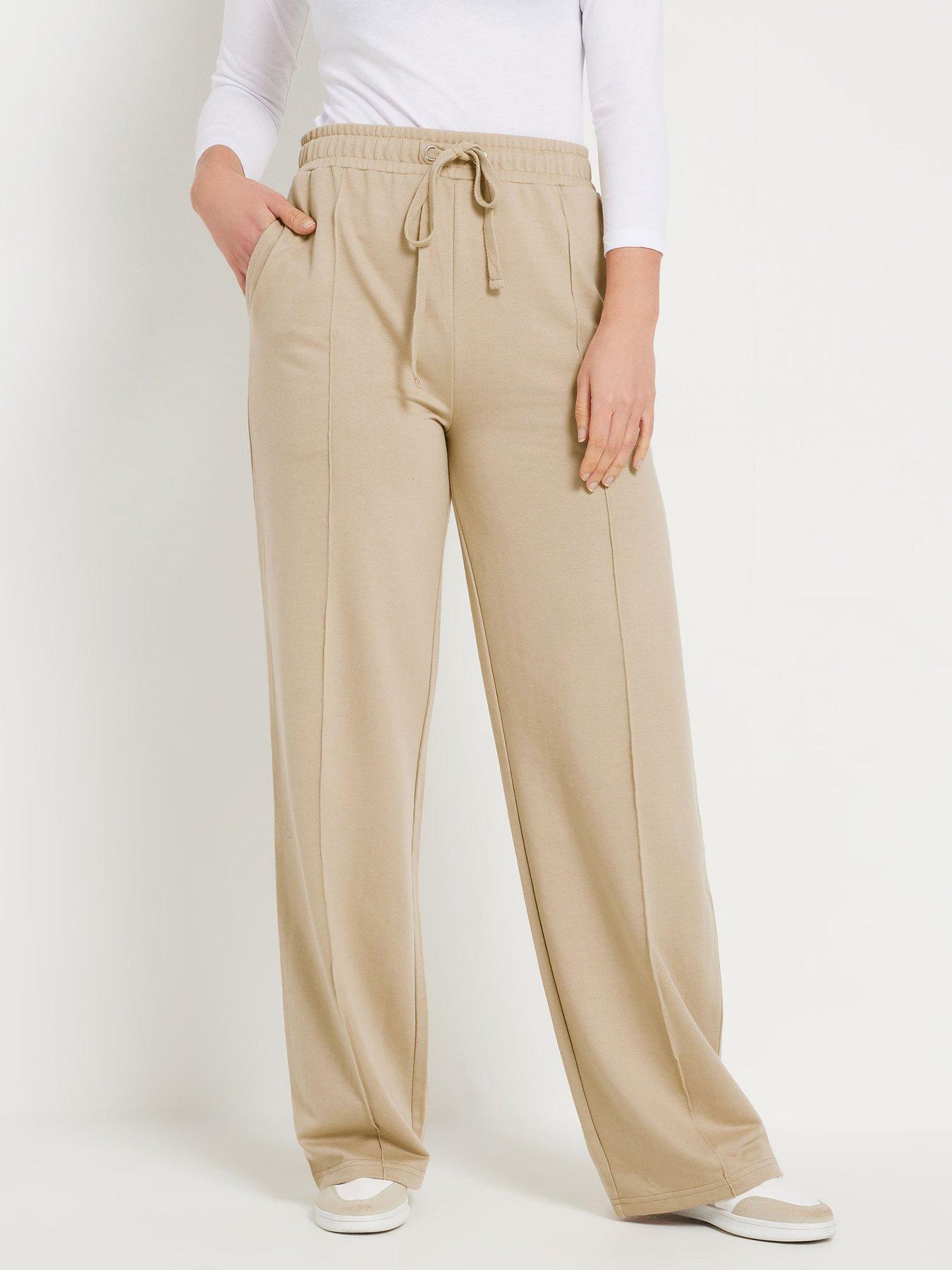 undefined Tall Seam Front Wide Leg Trouser 36" - Blue