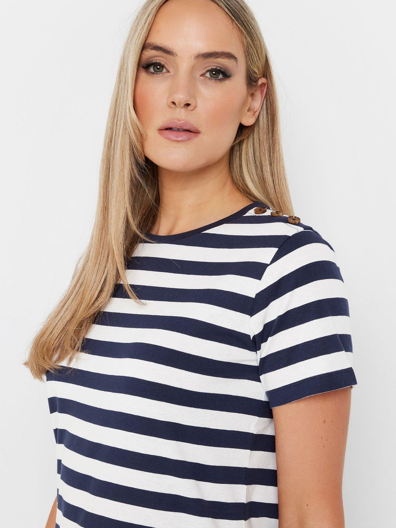  image of long-tall-sally-stripe-button-shoulder-t-shirt-blue