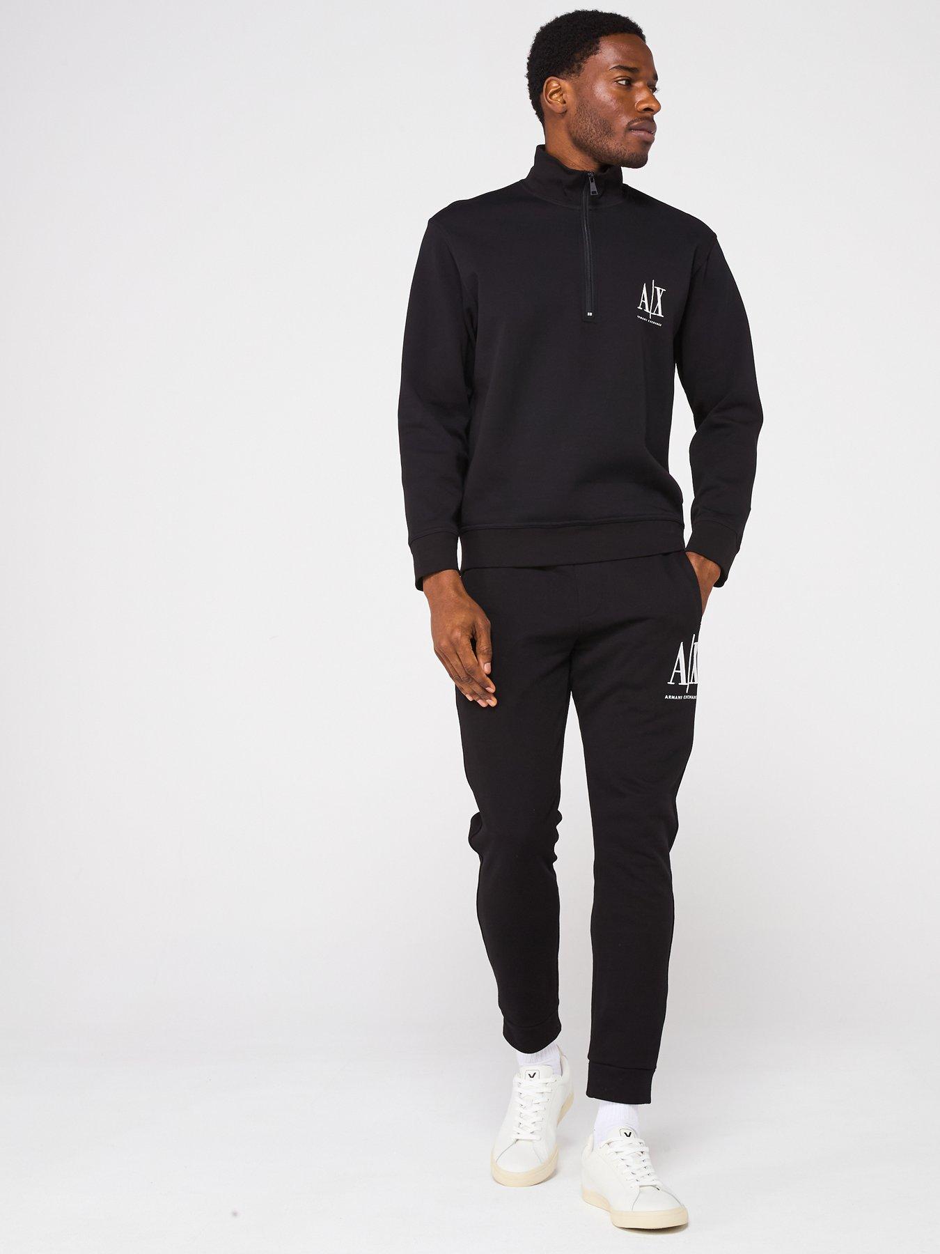 Armani Exchange Icon Project 1/4 Zip Sweat Top - Black | Littlewoods