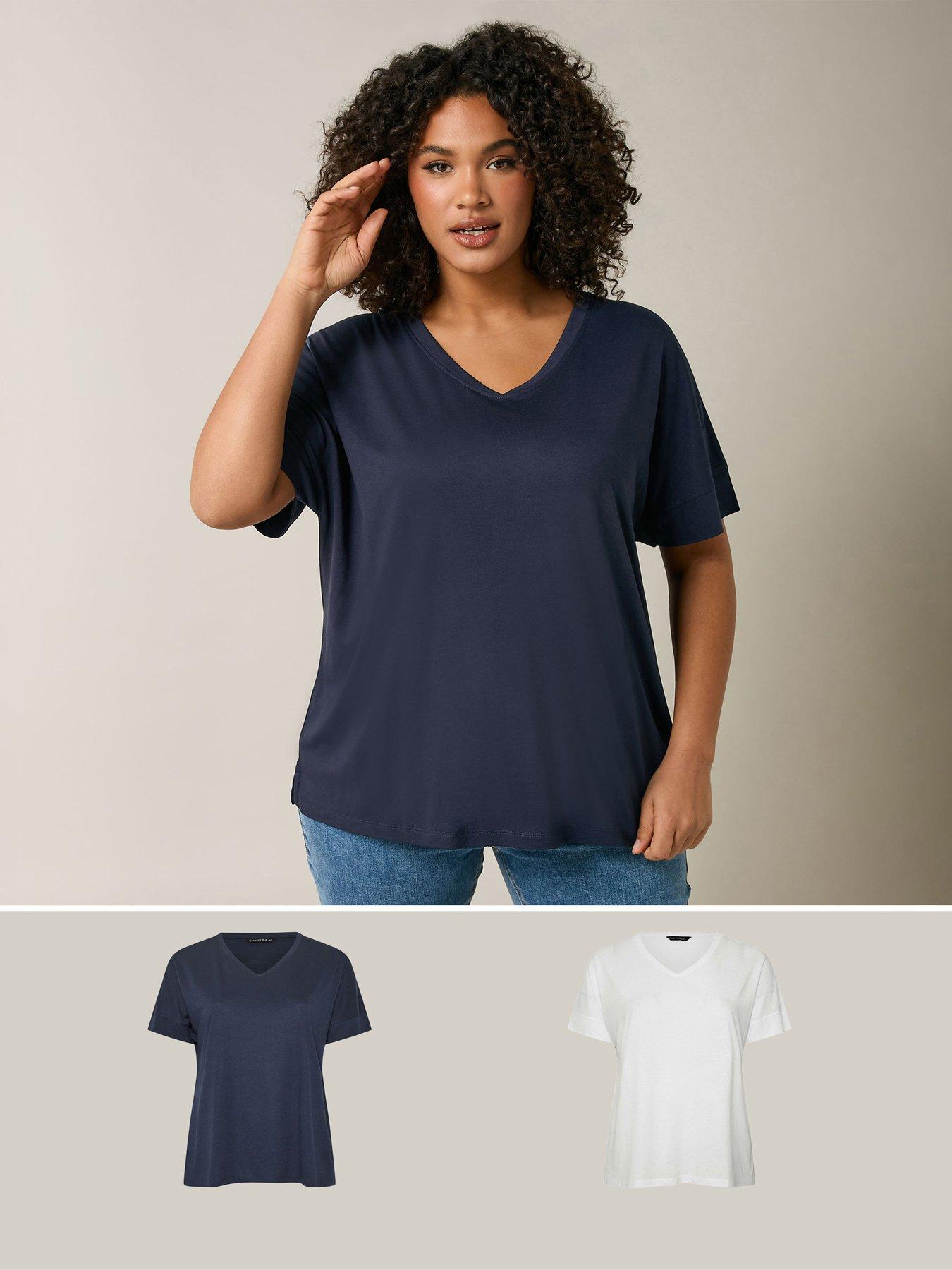  image of evans-2-pack-modal-t-shirt-bluewhite