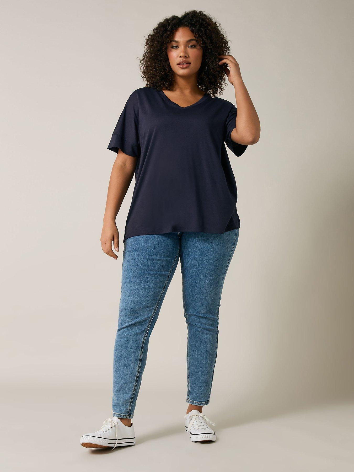  image of evans-2-pack-modal-t-shirt-bluewhite