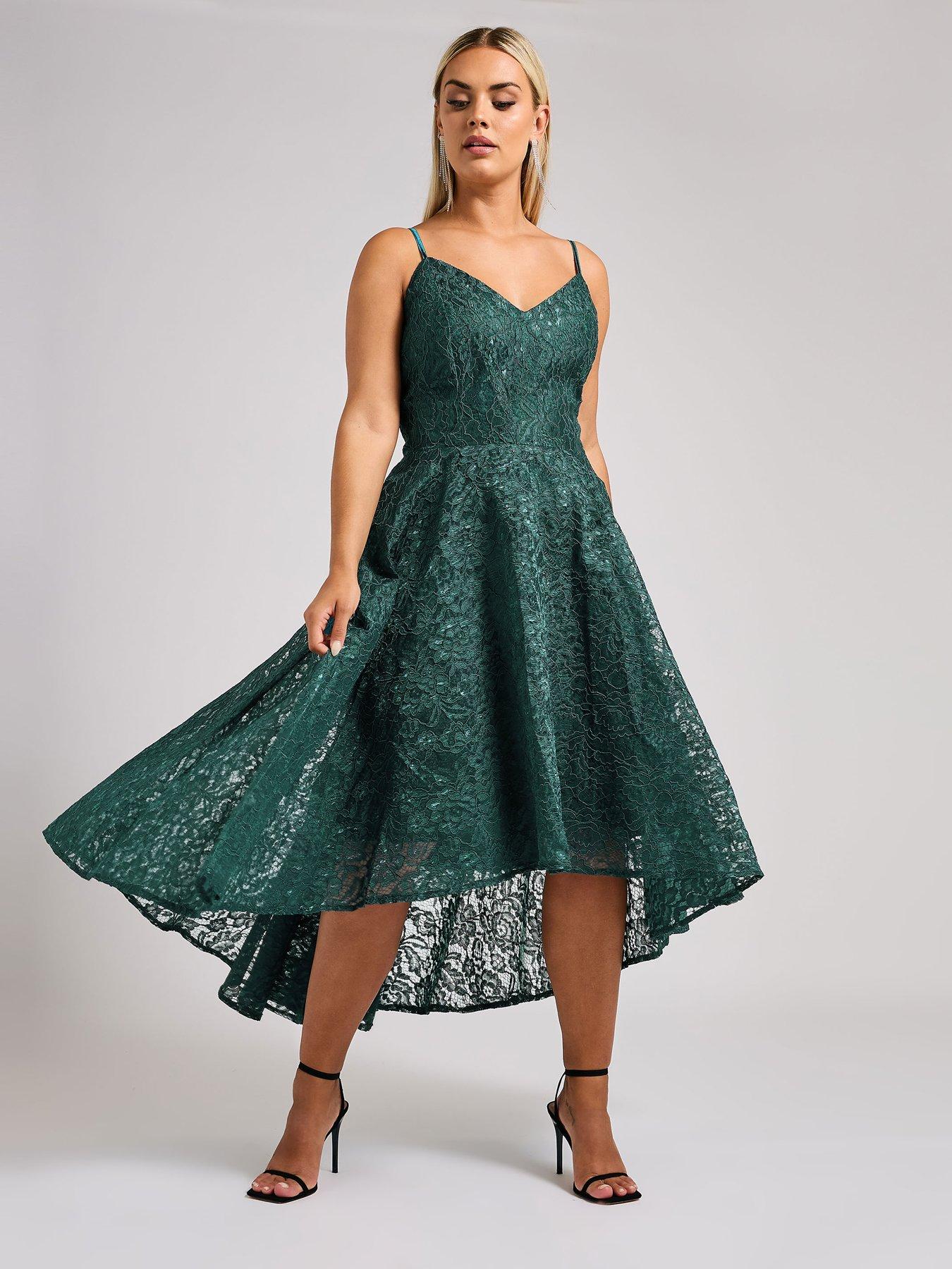undefined Curve Lace Prom Dress