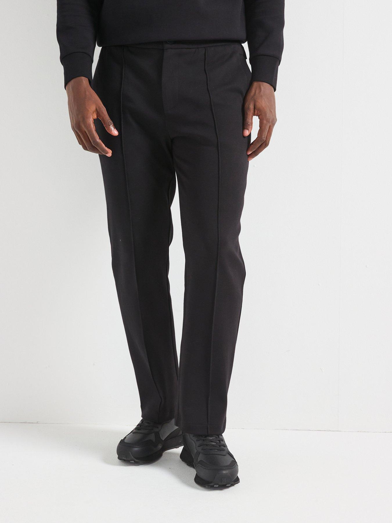 Armani Exchange Straight Leg Jersey Trousers - Black