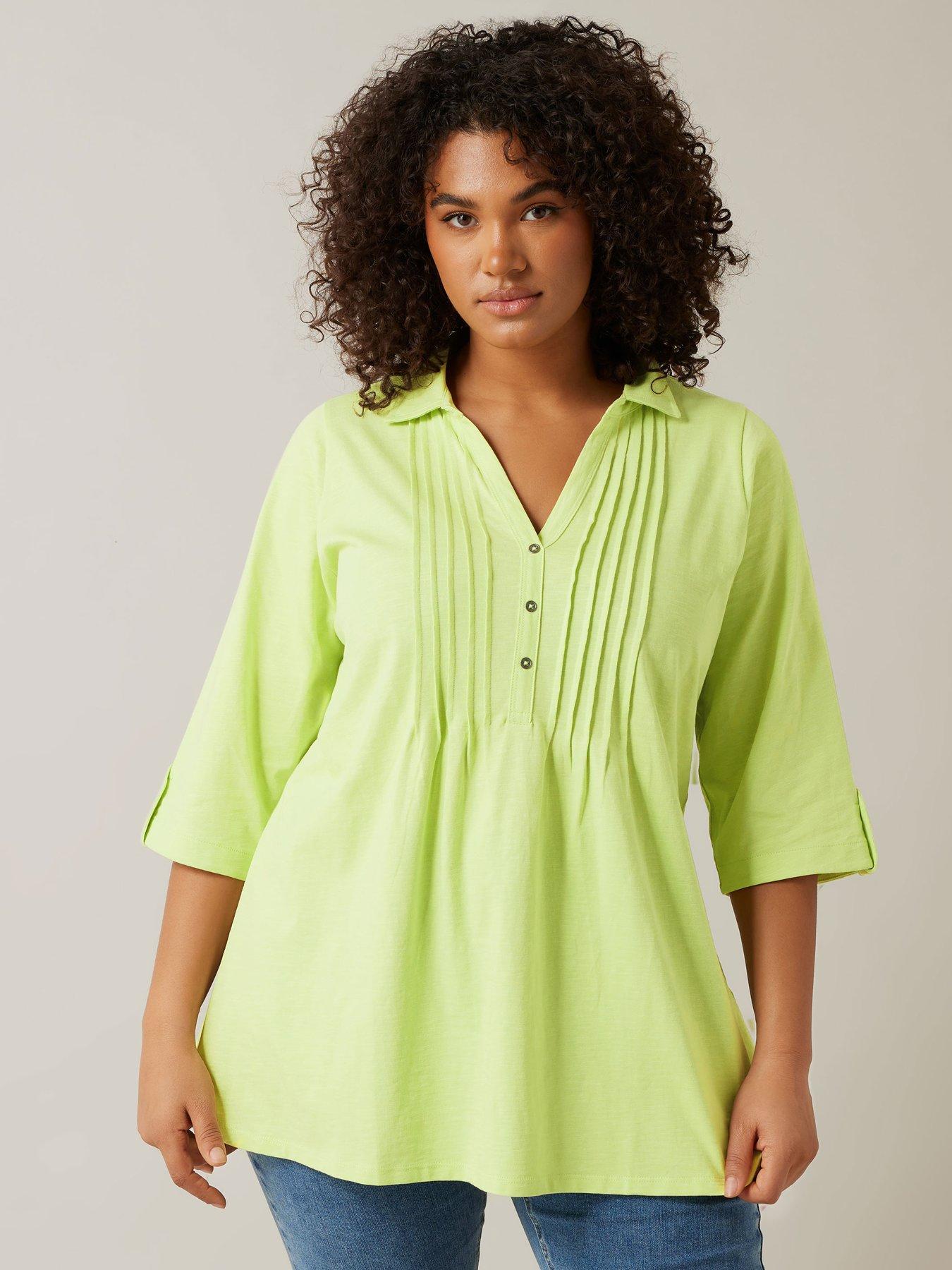 evans-pintuck-slub-henley-top-green