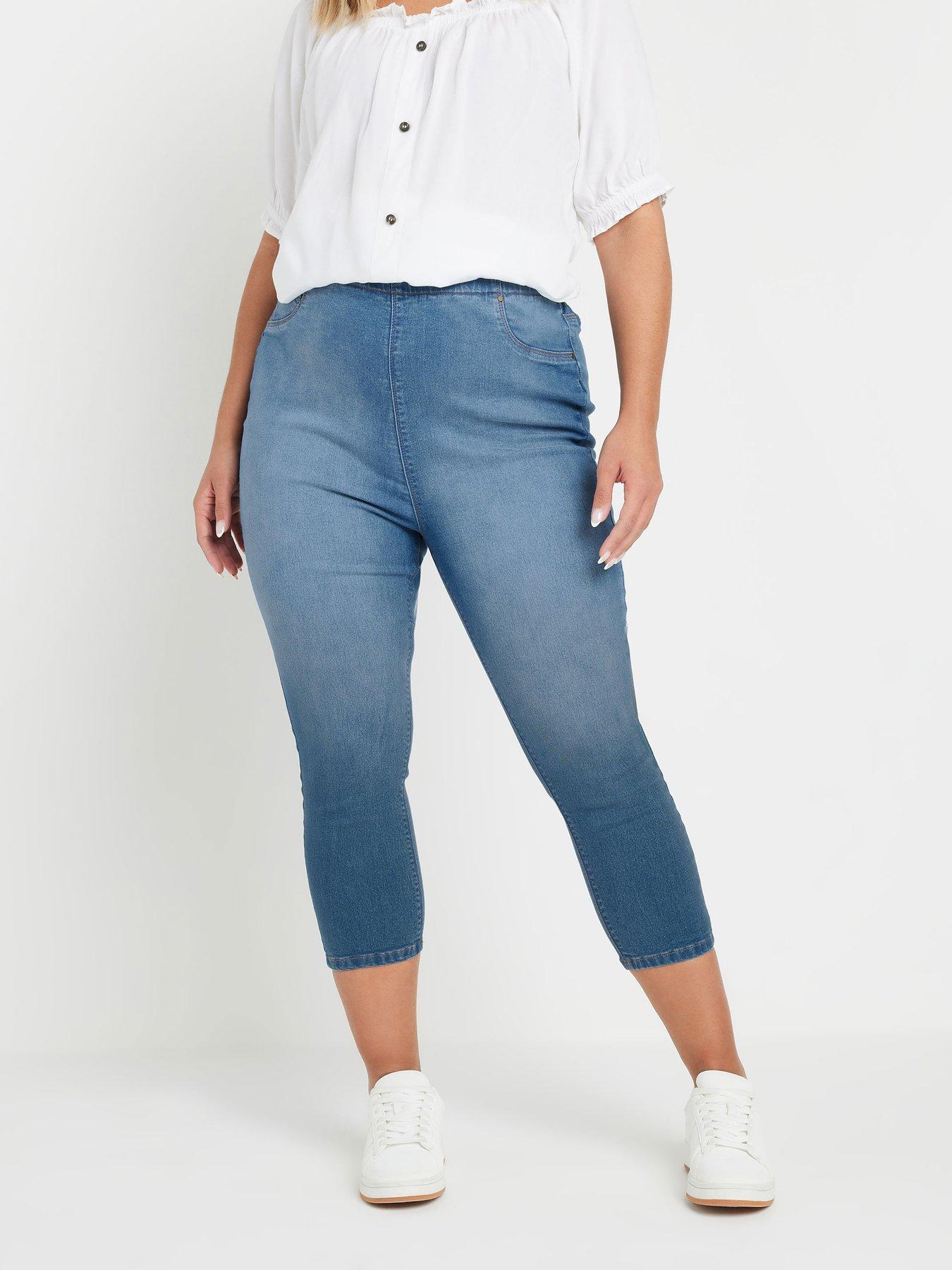Yours Curve Crop Jenny Jegging - Blue