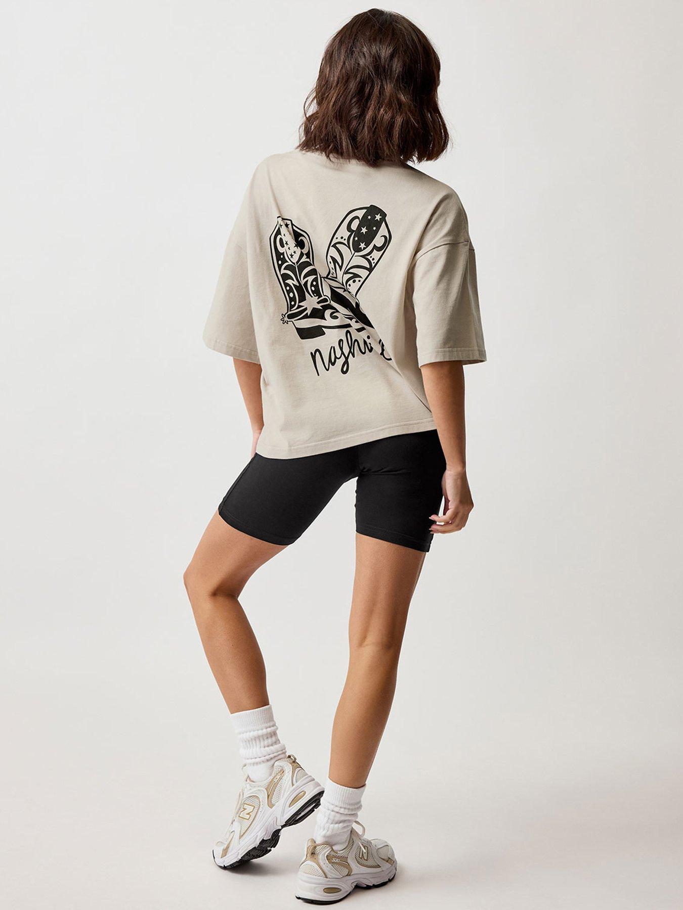 Image 4 of 6 of PixieGirl Petite Nashville Boots T-Shirt - Natural