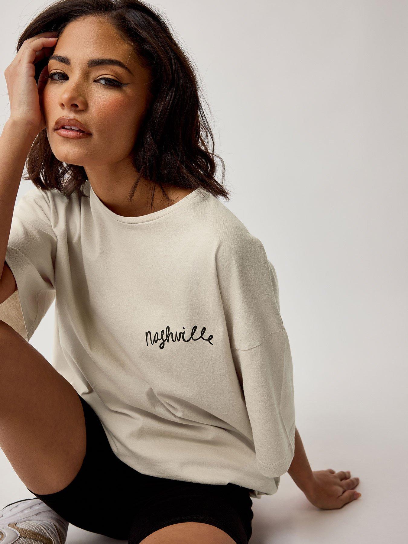 Image 5 of 6 of PixieGirl Petite Nashville Boots T-Shirt - Natural