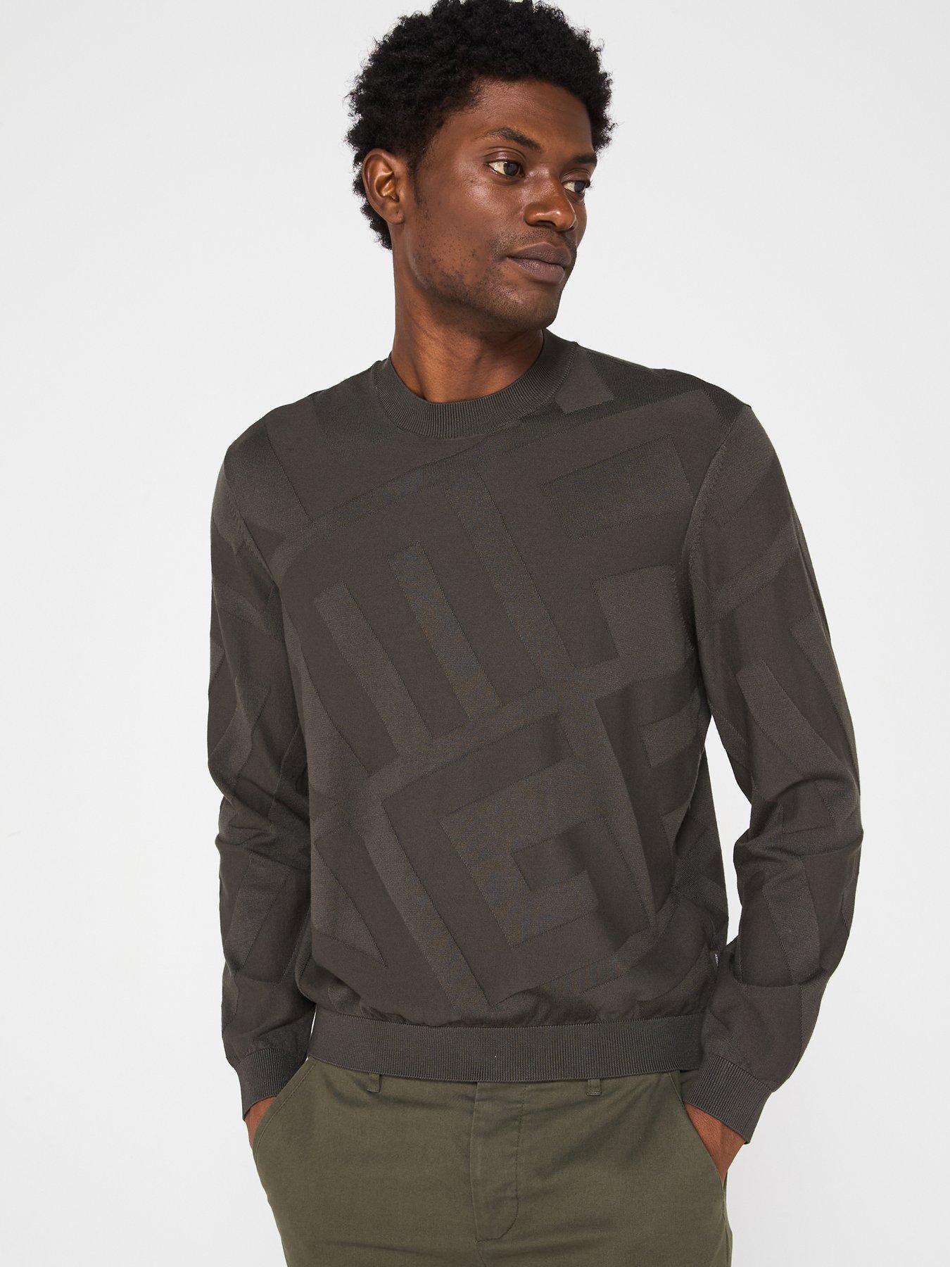 Image 1 of 5 of Armani Exchange Crew Neck Knitted Jumper - Black