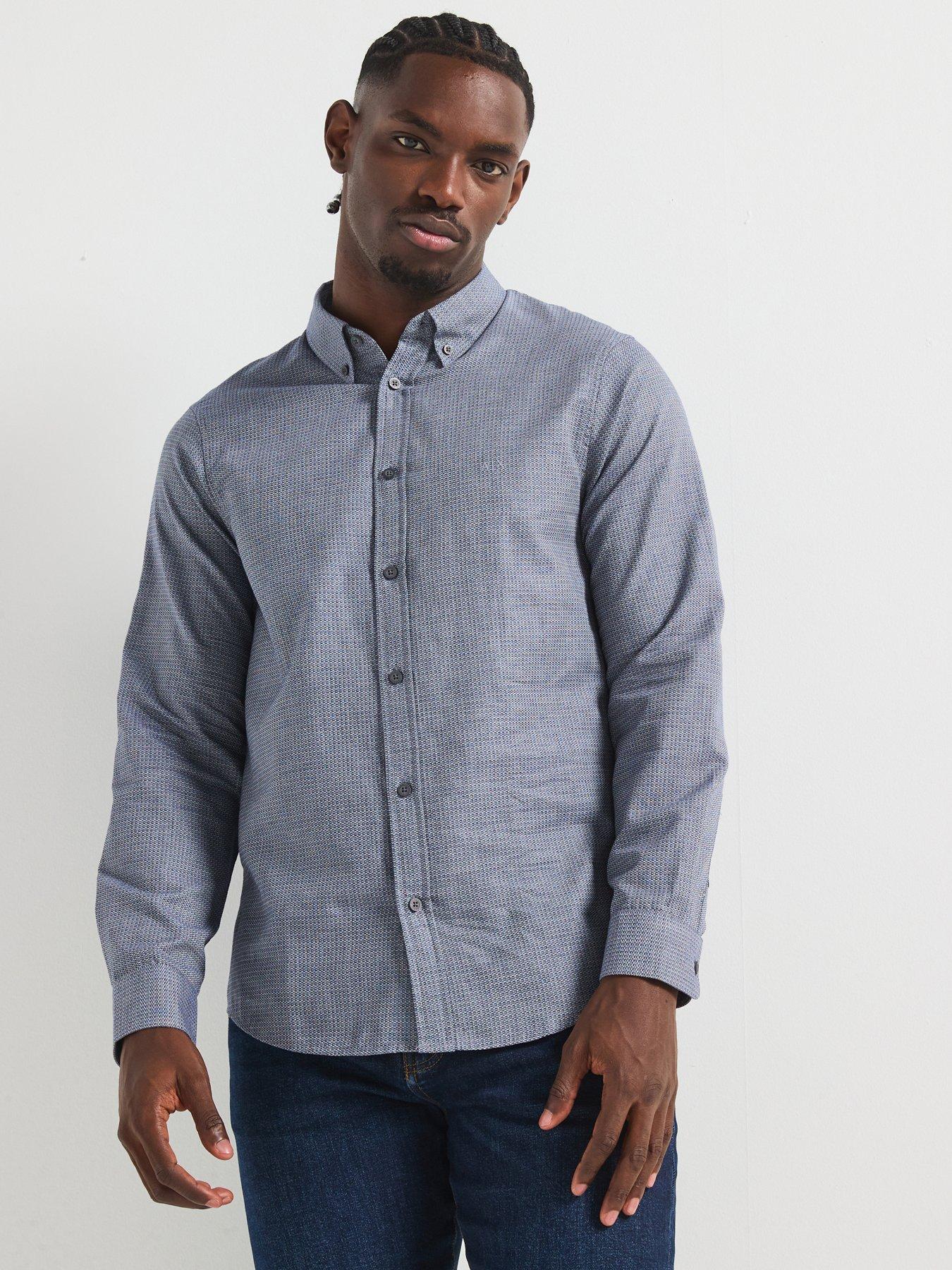  image of armani-exchange-printed-shirt-blue