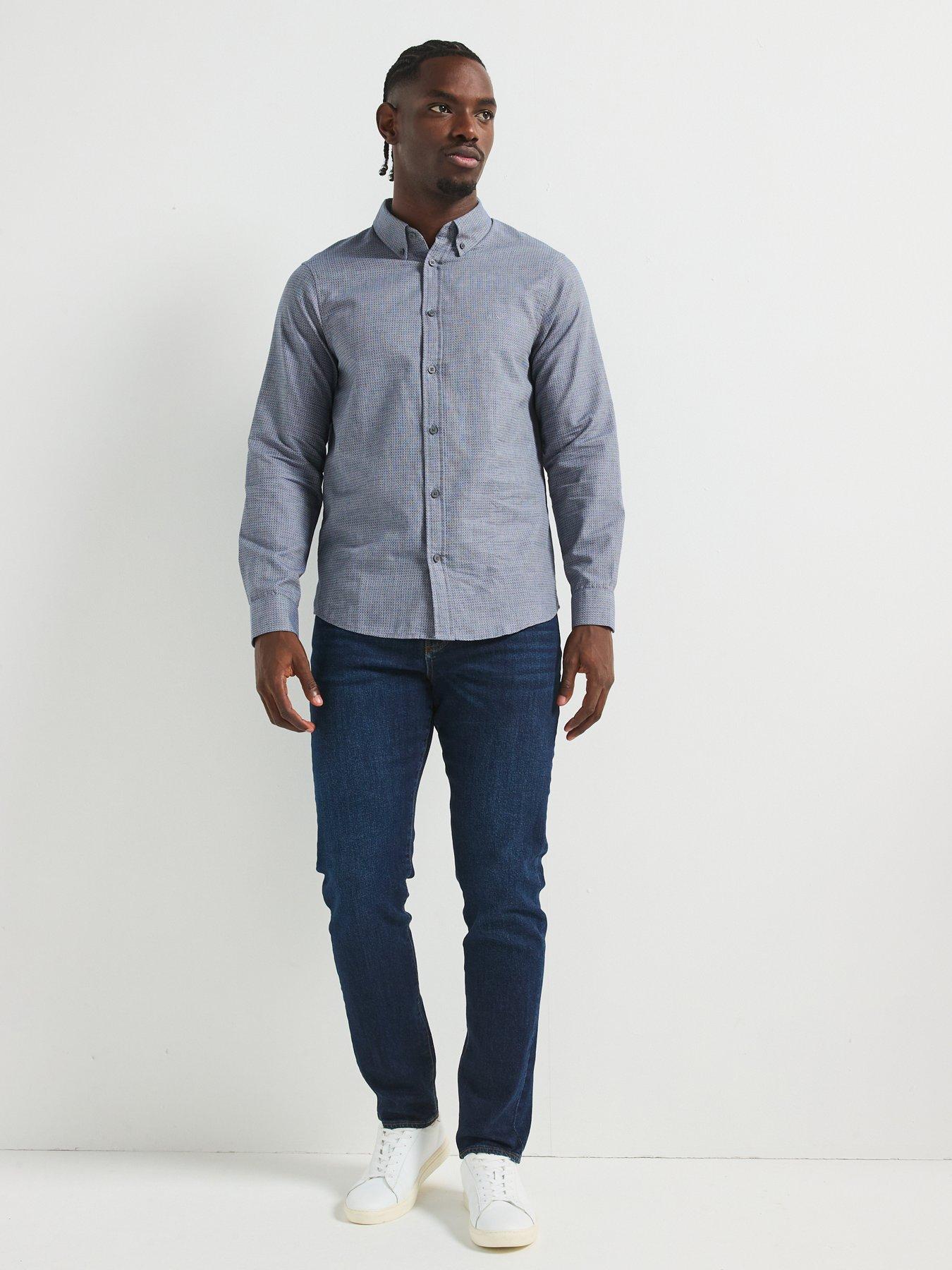  image of armani-exchange-printed-shirt-blue