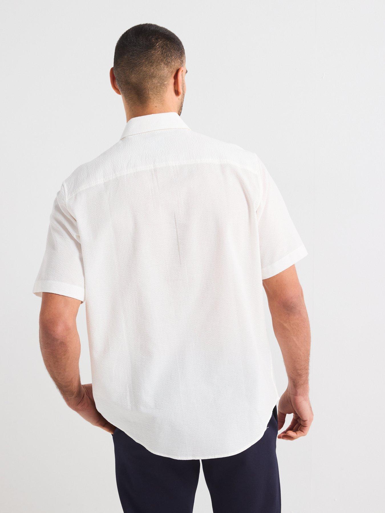  image of armani-exchange-short-sleeve-seersucker-shirt-off-white