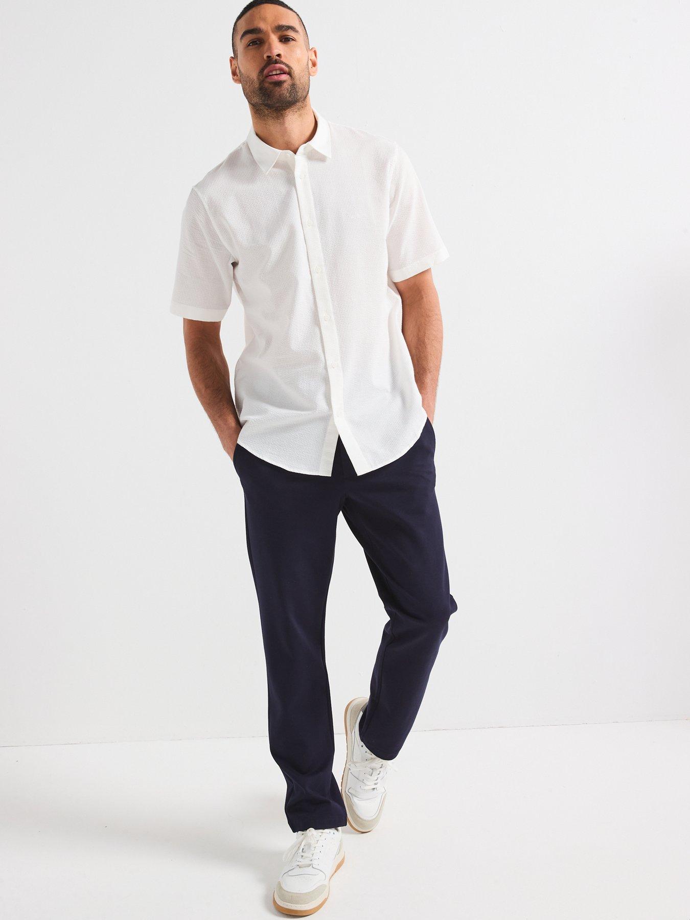  image of armani-exchange-short-sleeve-seersucker-shirt-off-white
