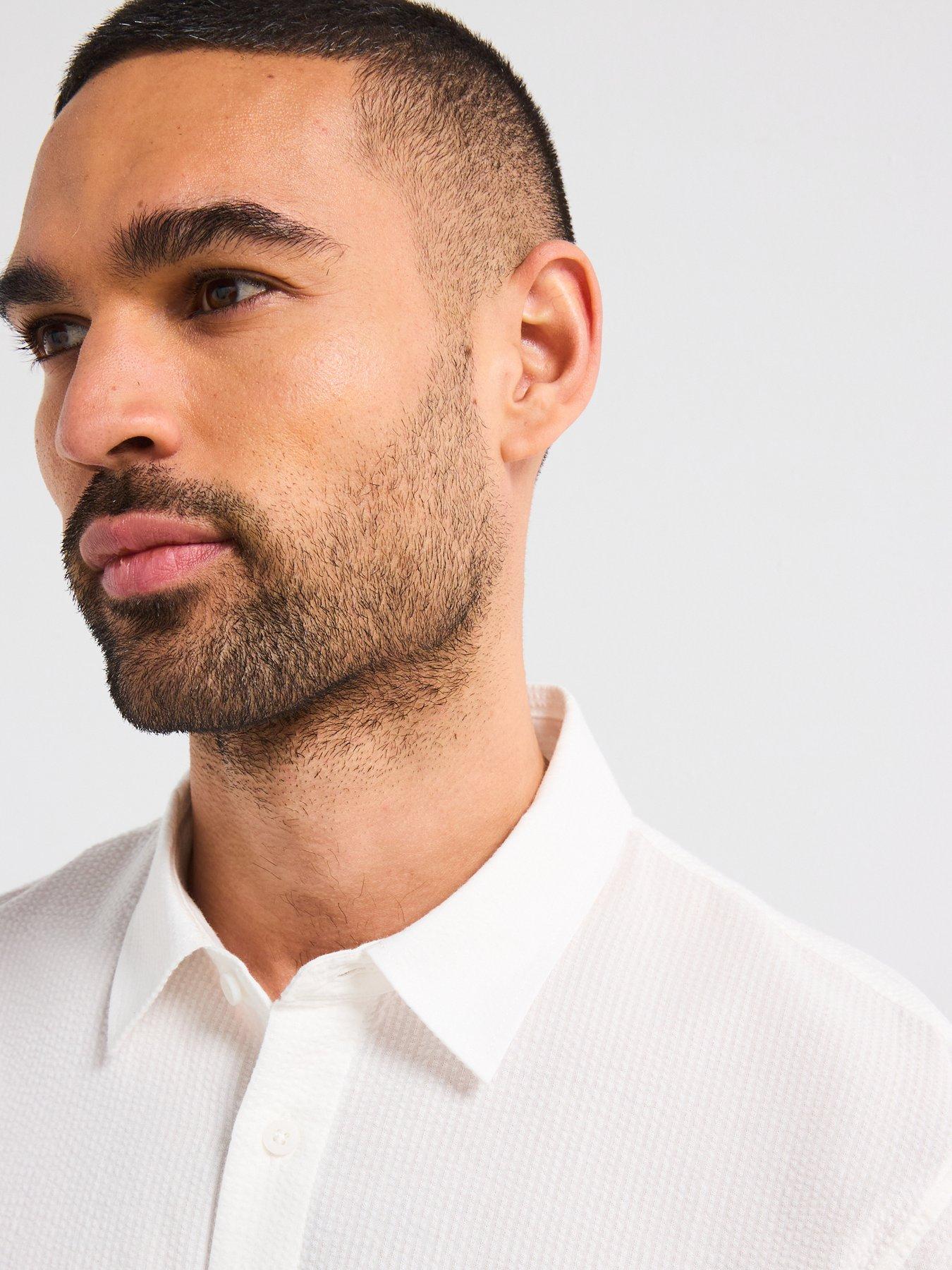  image of armani-exchange-short-sleeve-seersucker-shirt-off-white