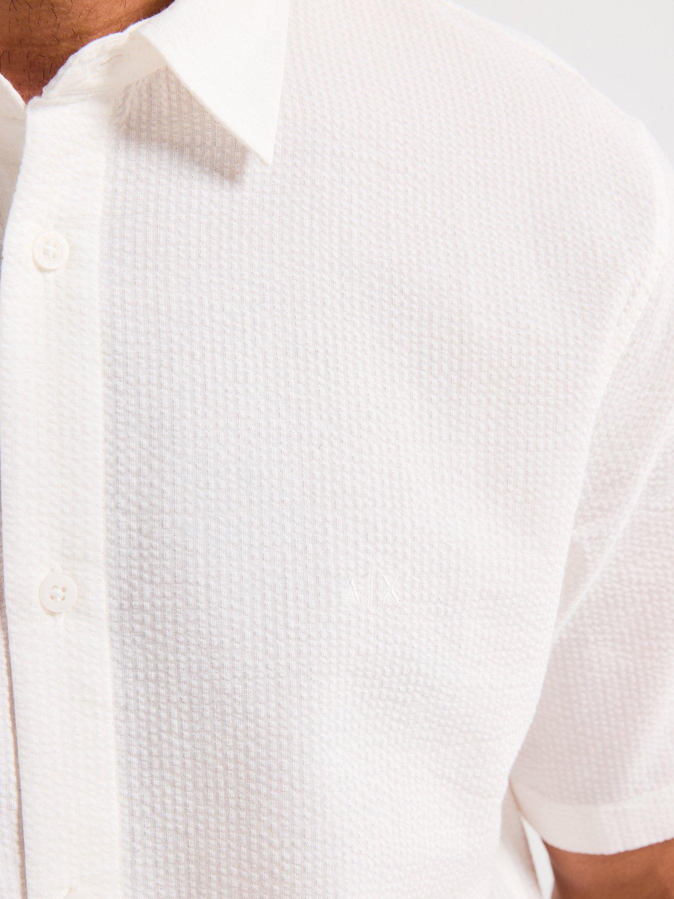  image of armani-exchange-short-sleeve-seersucker-shirt-off-white