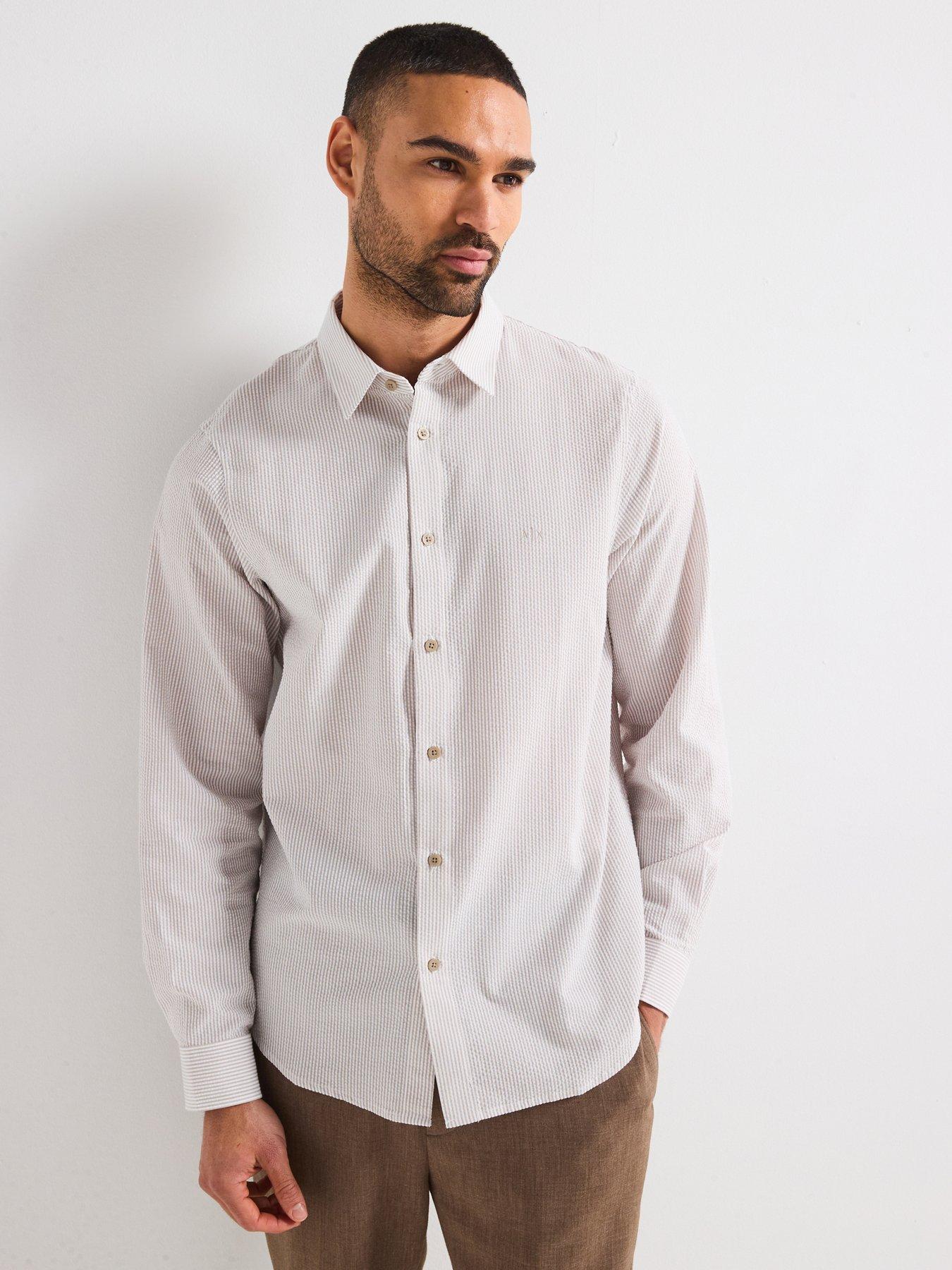 armani-exchange-long-sleeve-seersucker-shirt-beige