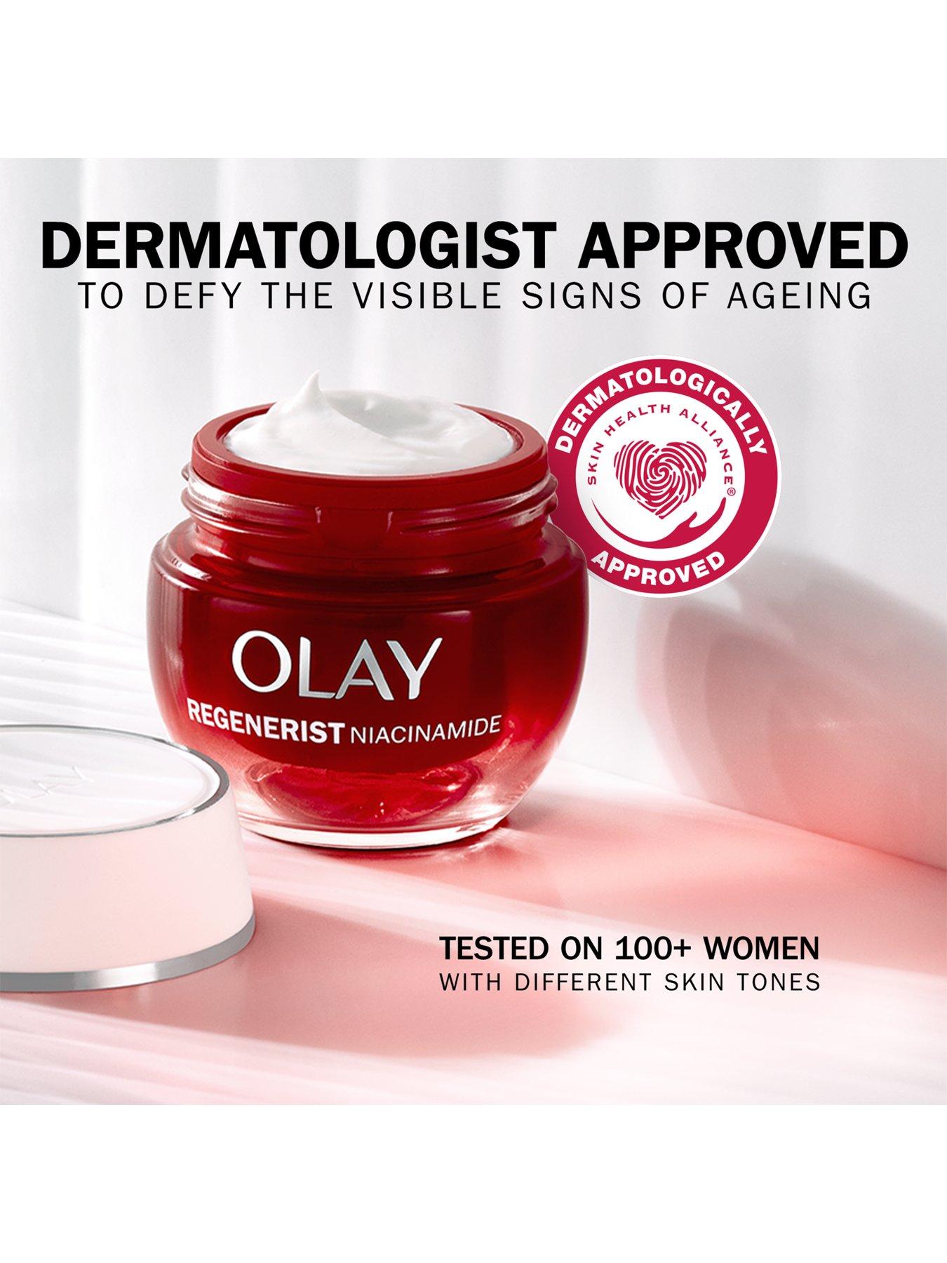  image of olay-regenerist-niacinamide-night-cream-face-moisturiser-anti-ageing-skincare-50ml