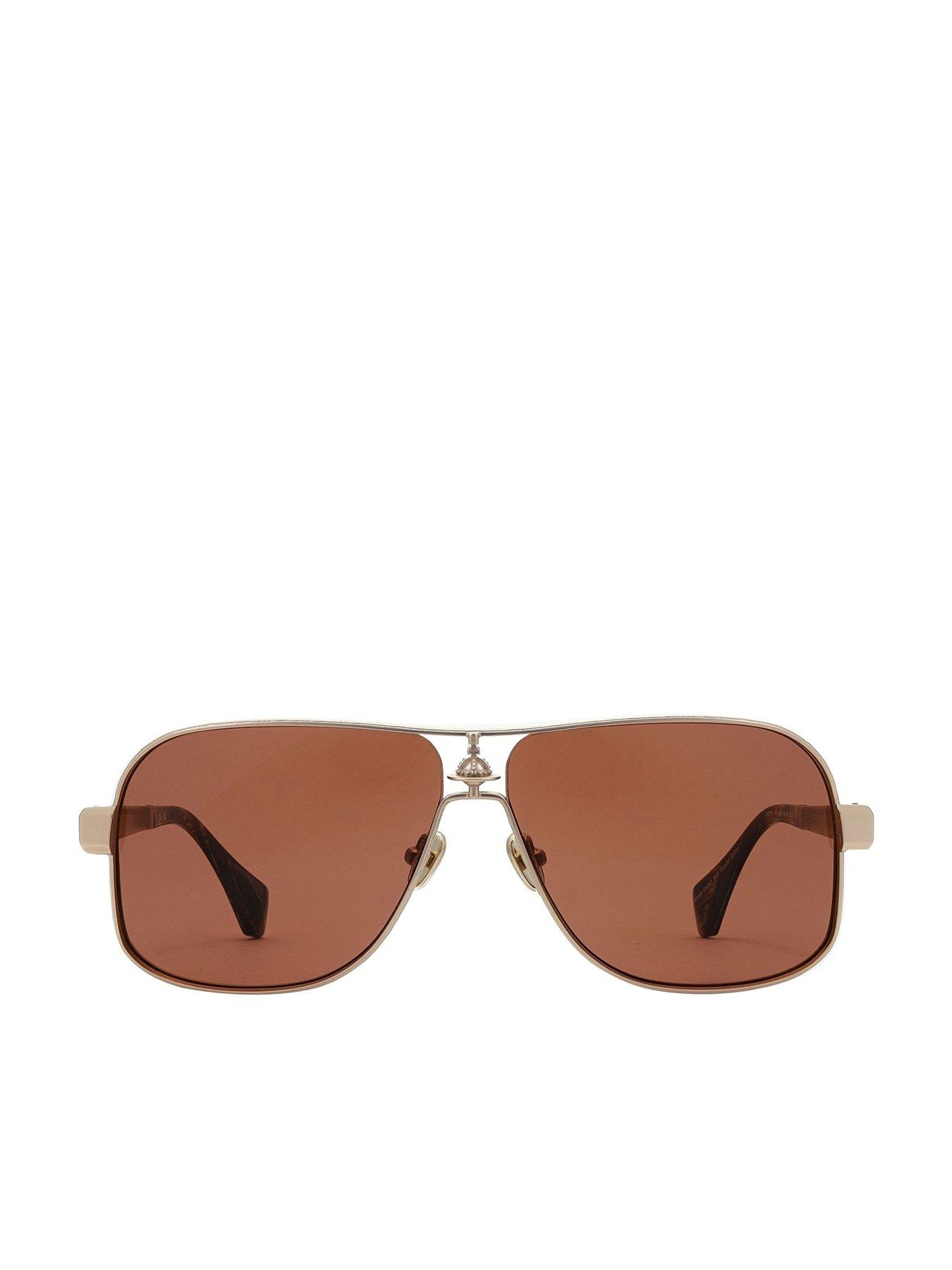  image of vivienne-westwood-large-metal-aviator-sunglass-matt-gold