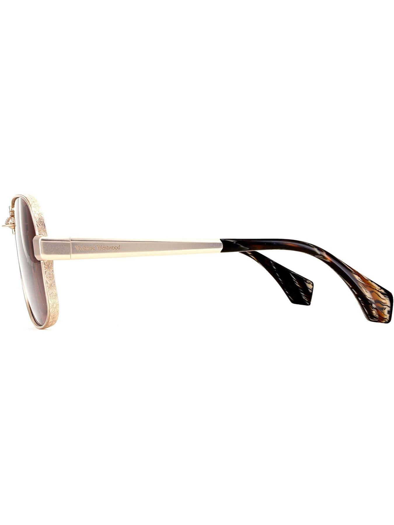  image of vivienne-westwood-large-metal-aviator-sunglass-matt-gold