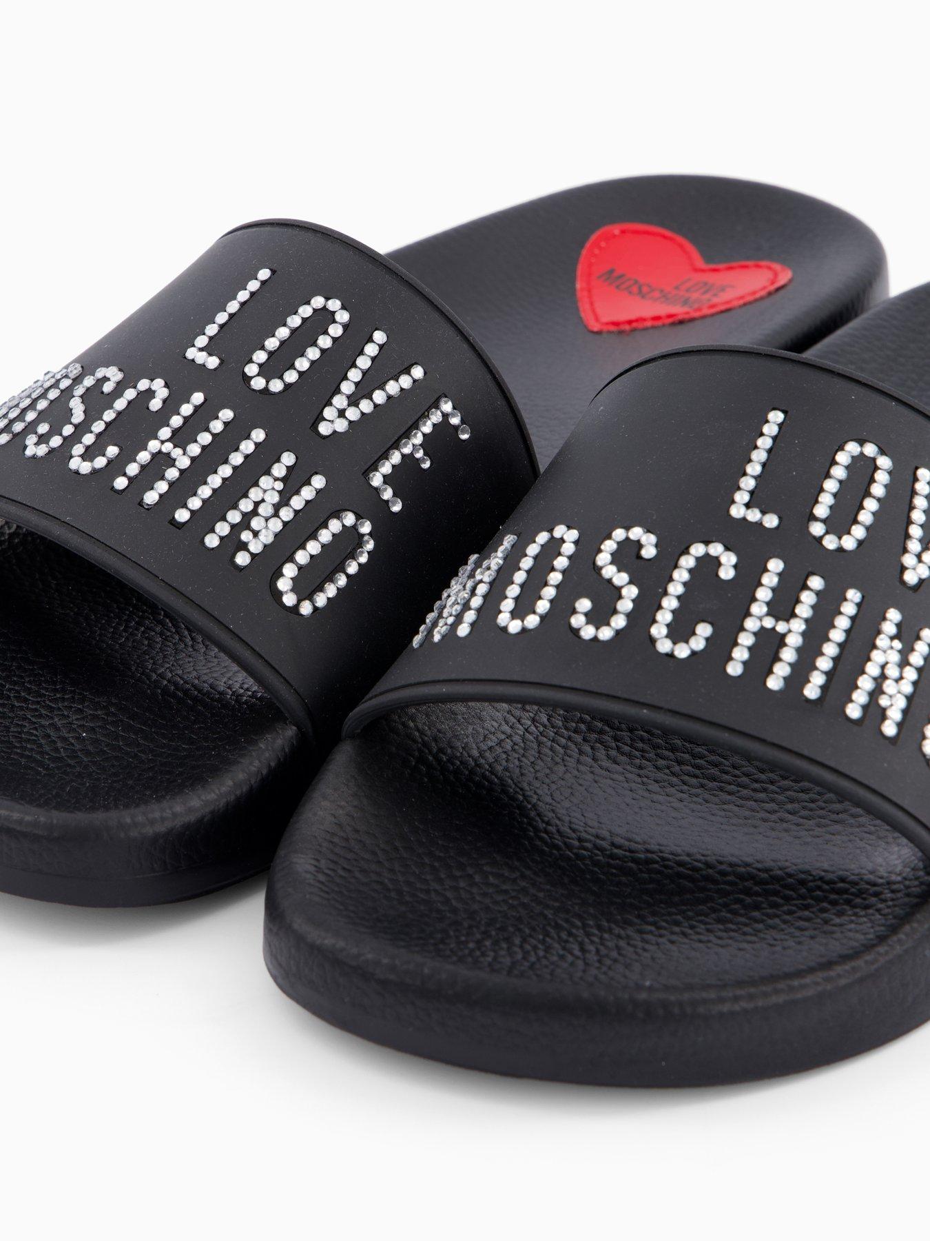 Image 5 of 5 of LOVE MOSCHINO Rubber Logo Sliders - Black