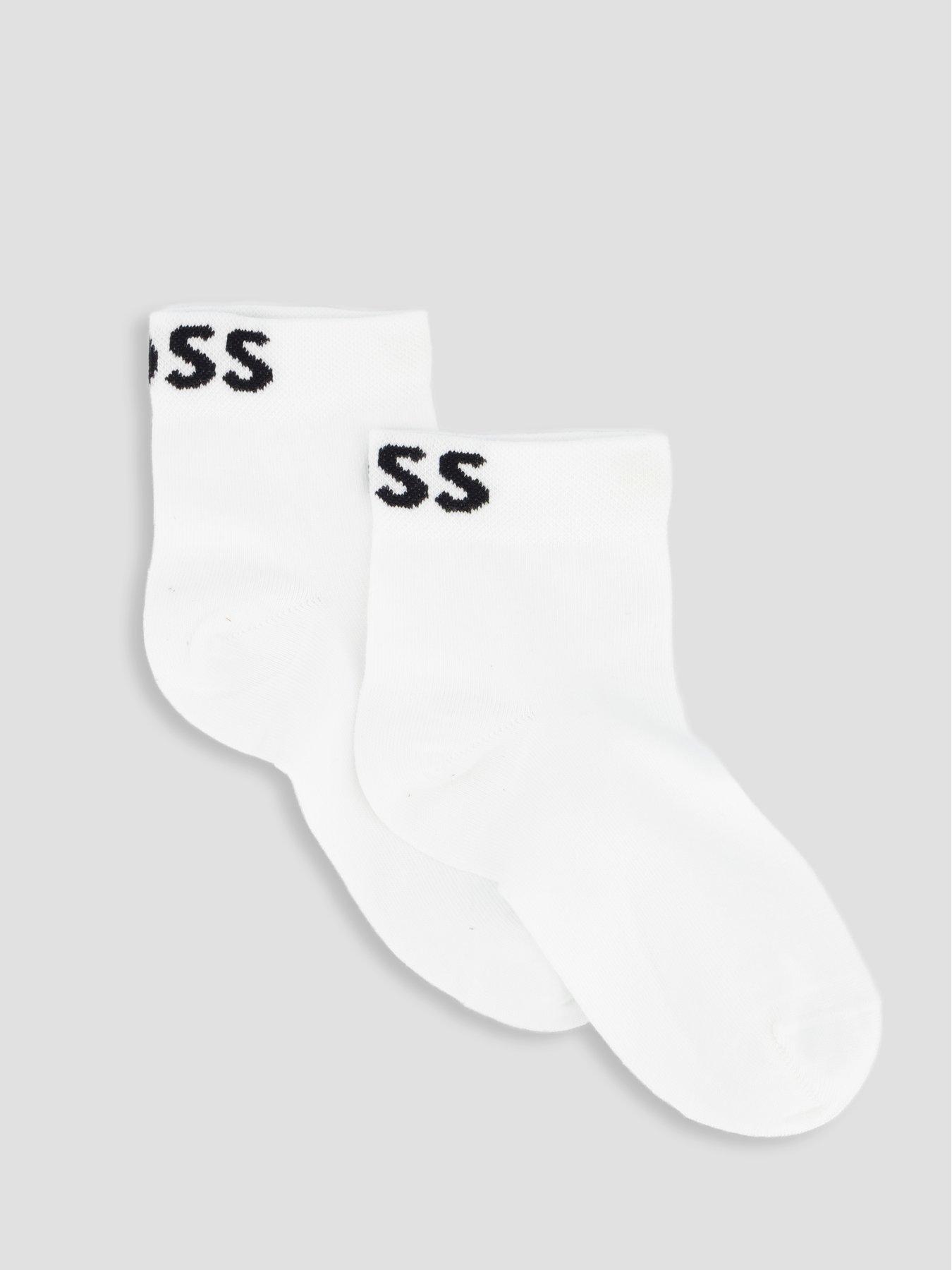Image 1 of 4 of BOSS 2 Pack Logo Ankle Sock - White