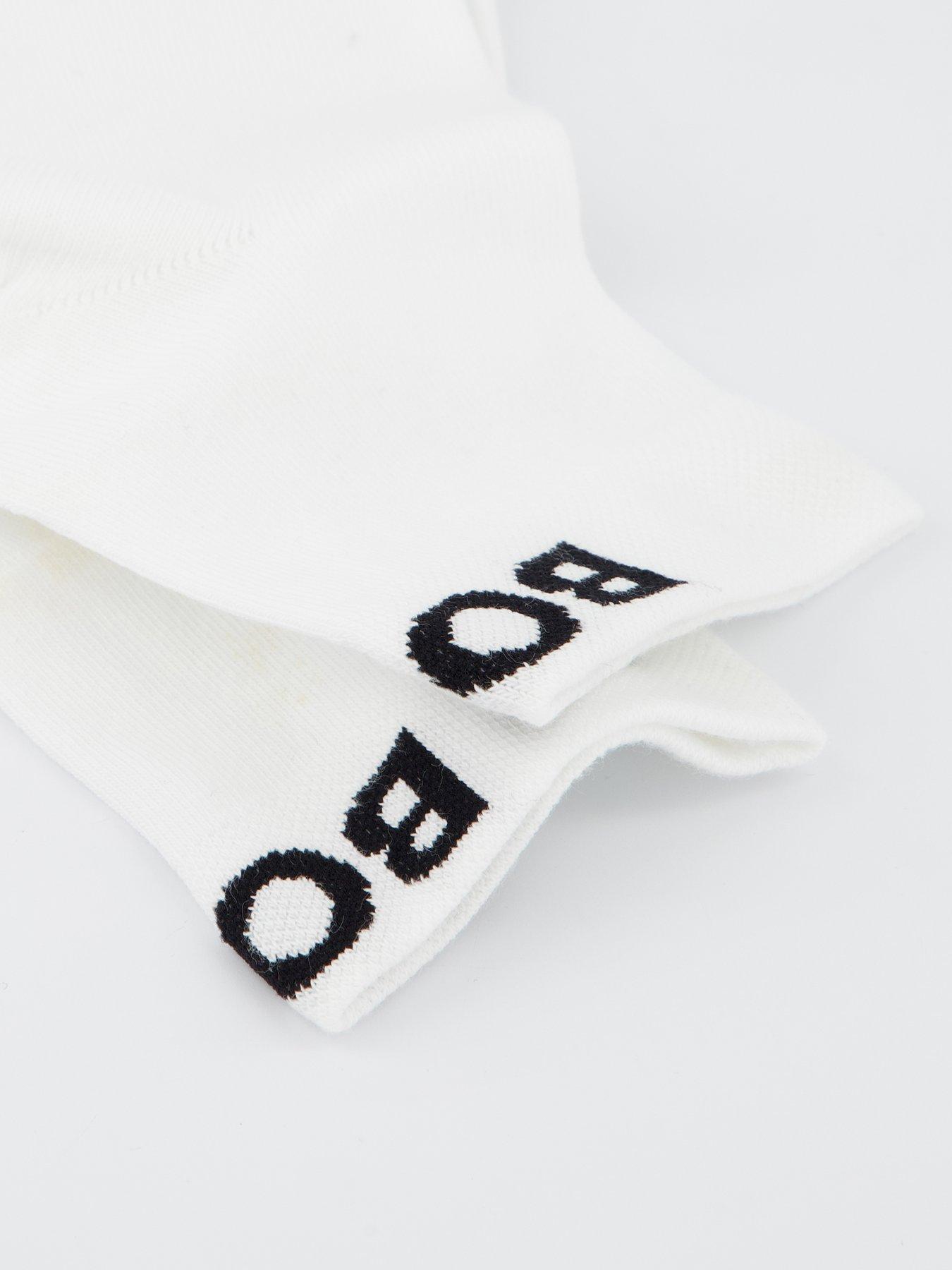 Image 4 of 4 of BOSS 2 Pack Logo Ankle Sock - White