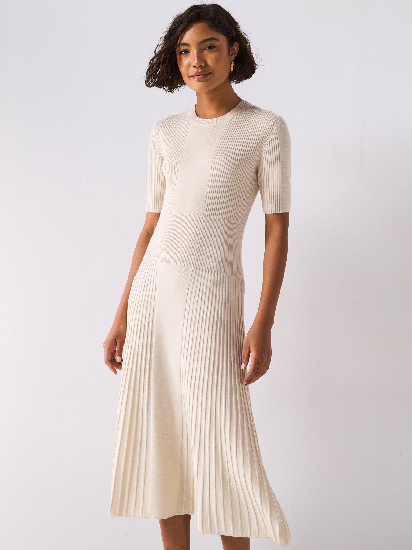 joseph-fine-rib-merino-dress-cream