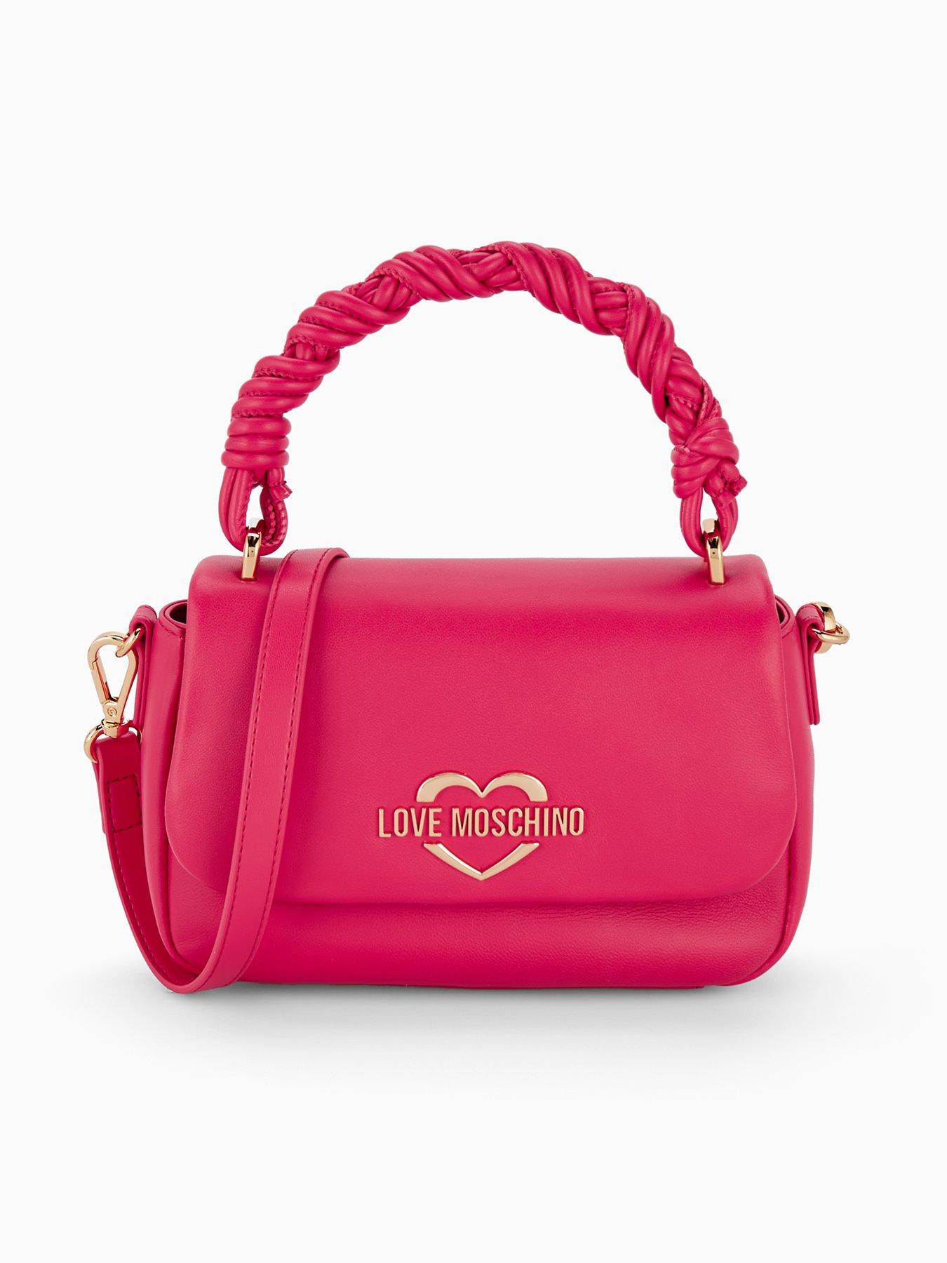 LOVE MOSCHINO Twisted Strap Small Flap Grab - Fuchsia