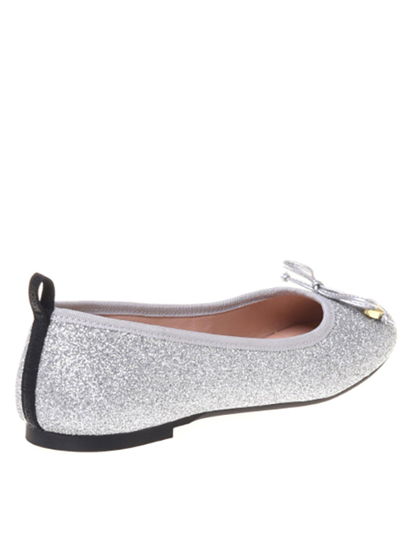  image of love-moschino-glitter-ballet-flat-silver