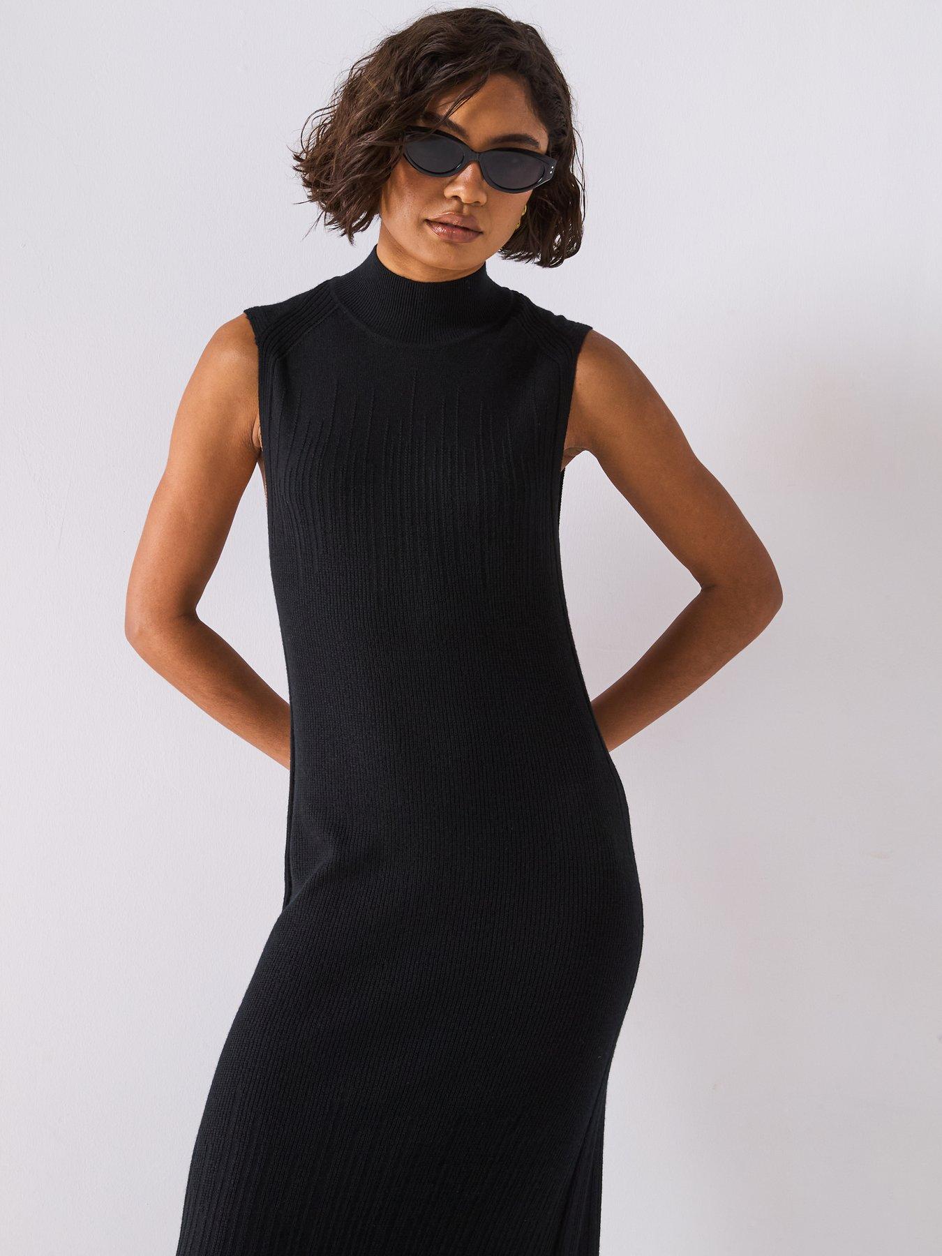 Image 6 of 6 of JOSEPH Gradient Stich Dress - Black