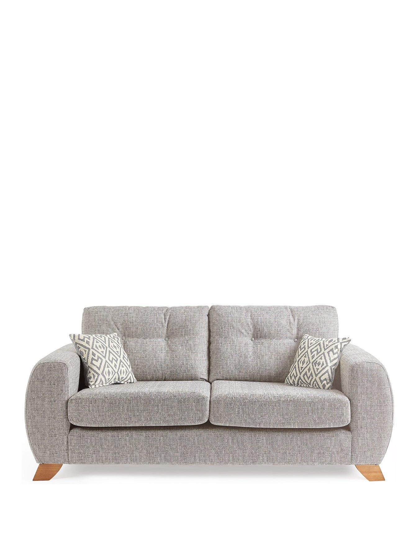 Image 2 of 7 of The Very Collection Prent Fabric&nbsp;3 Seater Sofa - Silver - Made to Order&nbsp;in the UK