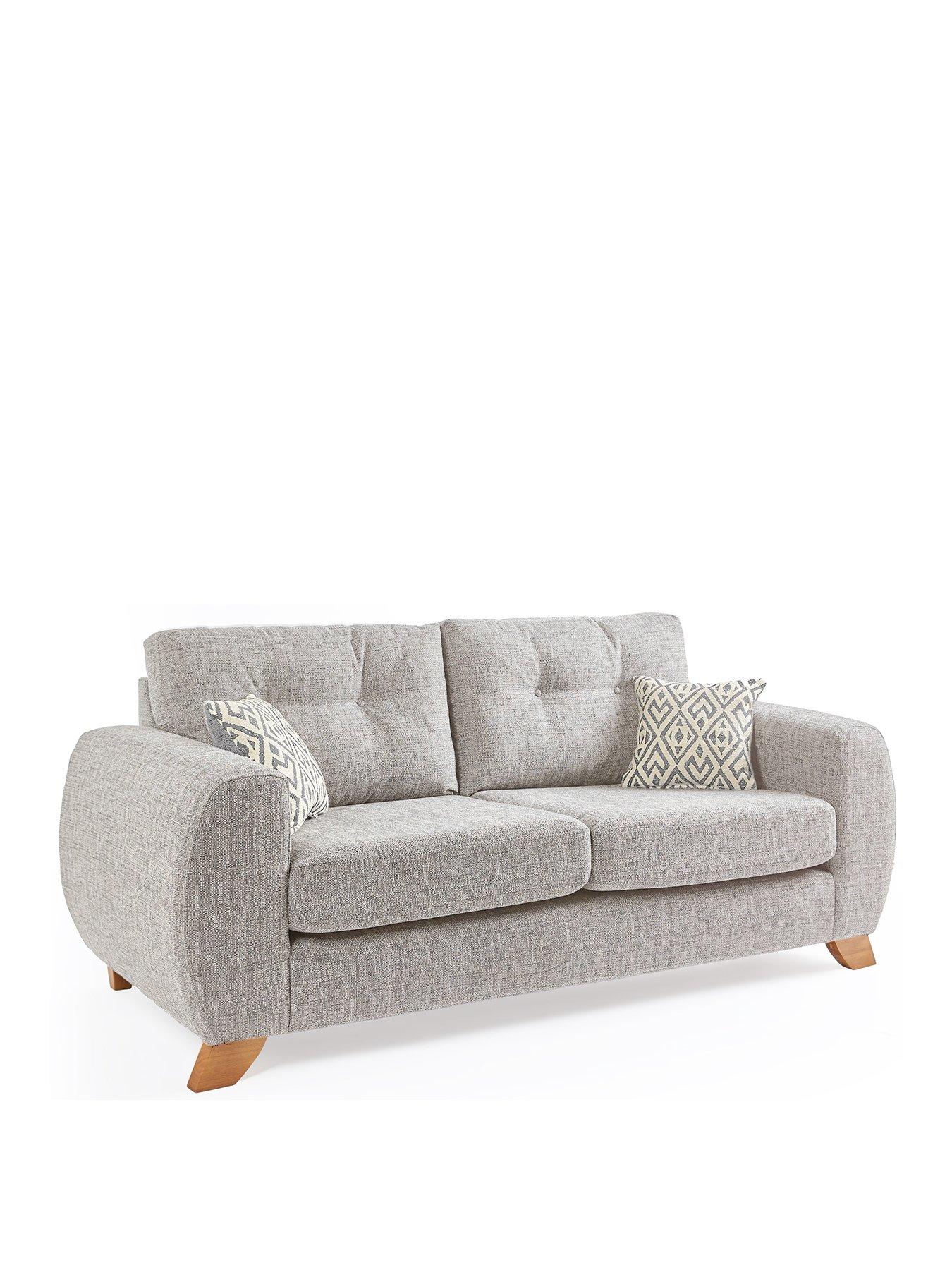 Image 3 of 7 of The Very Collection Prent Fabric&nbsp;3 Seater Sofa - Silver - Made to Order&nbsp;in the UK