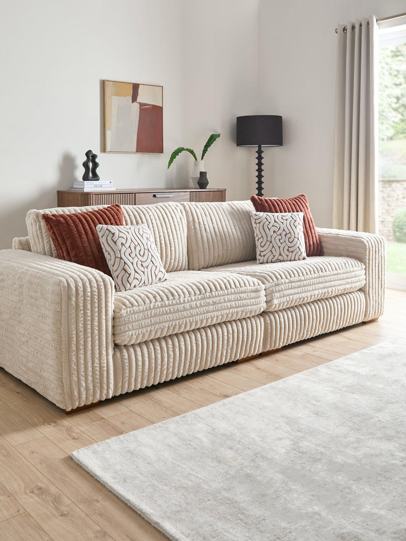 undefined Cosy Cord 4 Seater Sofa - Made to order in the UK