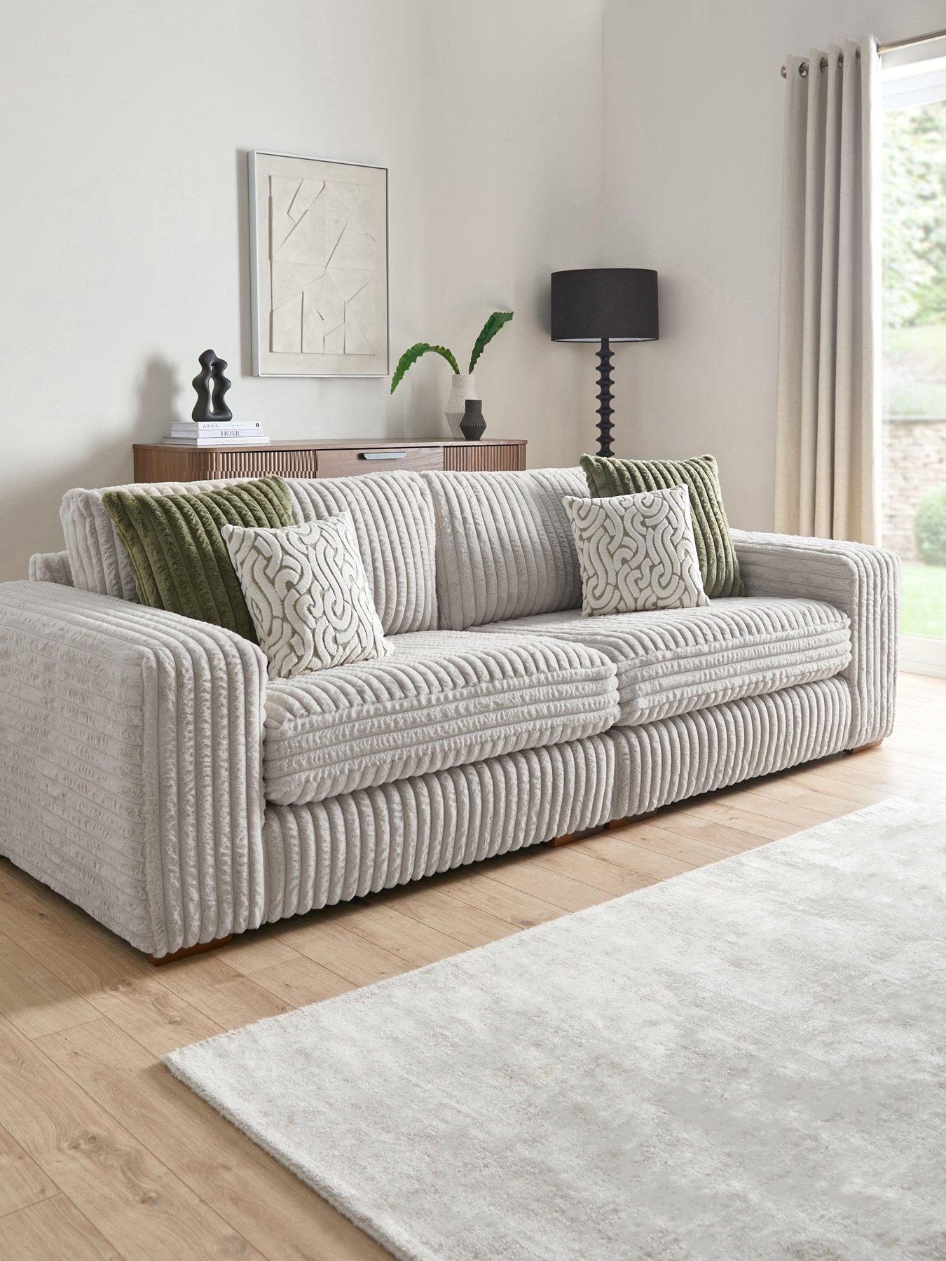undefined Cosy Cord 4 Seater Sofa - Made to order in the UK