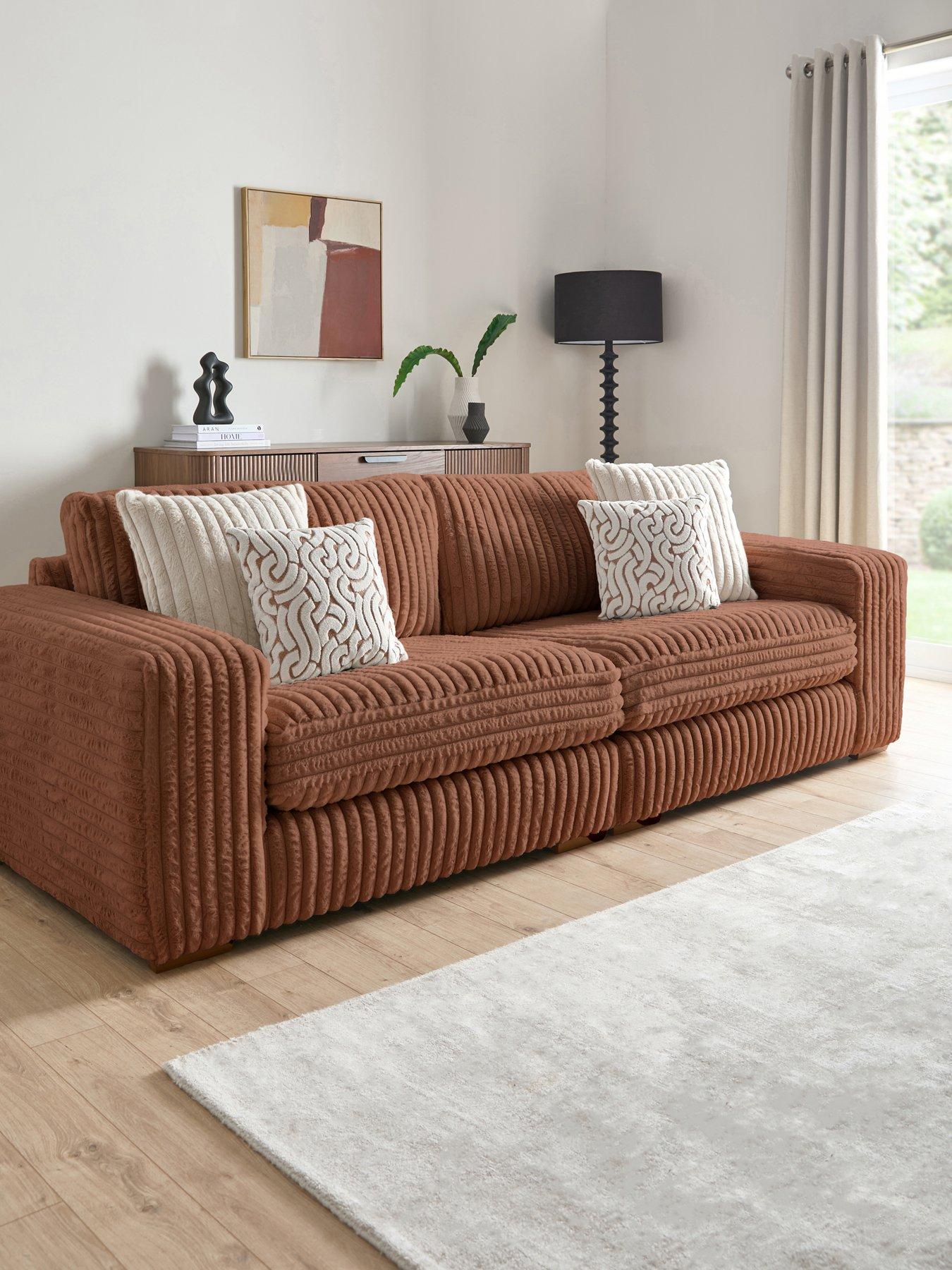 undefined Cosy Cord 4 Seater Sofa - Made to order in the UK