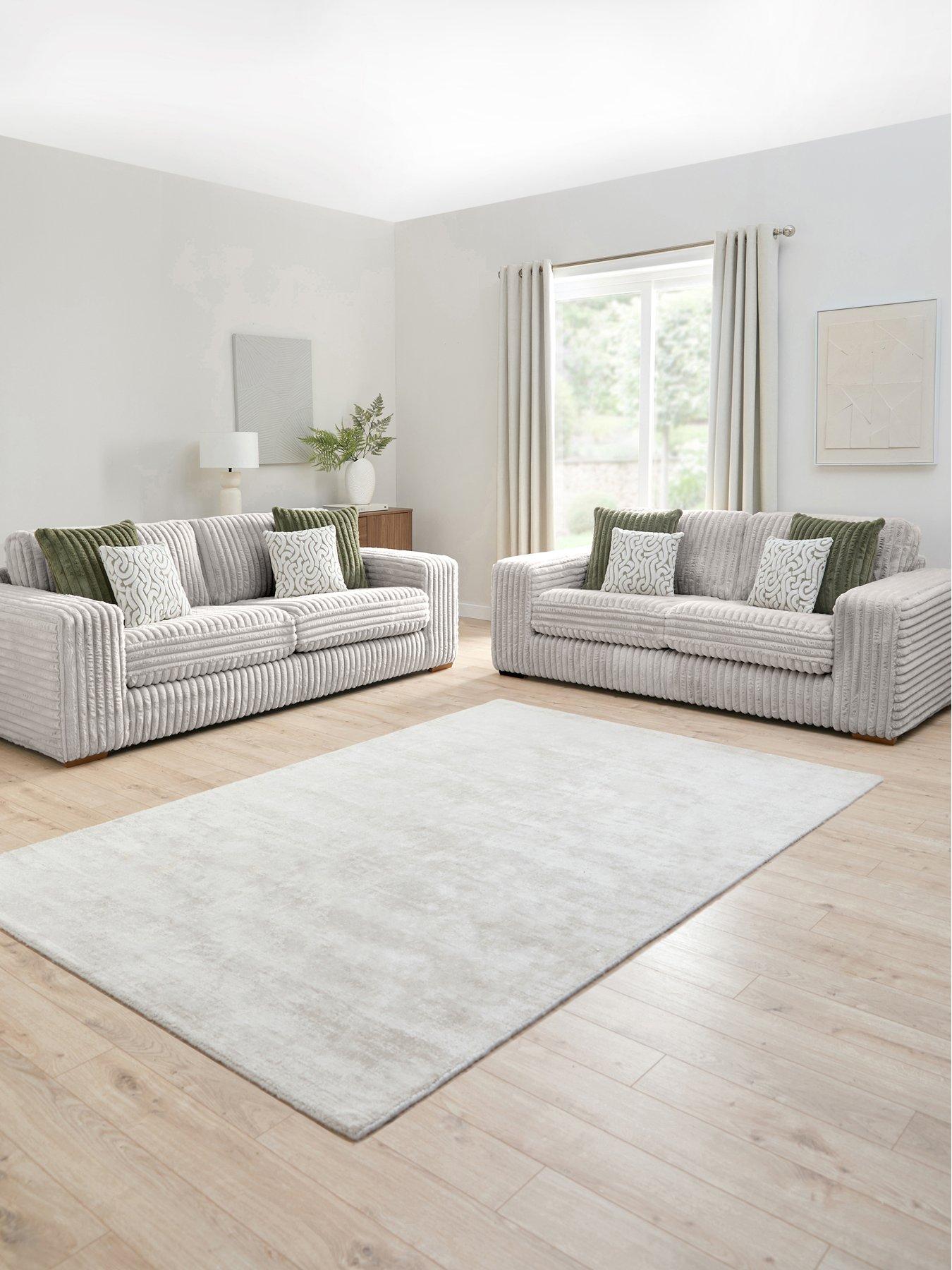 The Very Collection Cosy Faux Fur 3 + 2 Seater Fabric Sofa Set (Buy  &  SAVE!) - Made to order in the UK