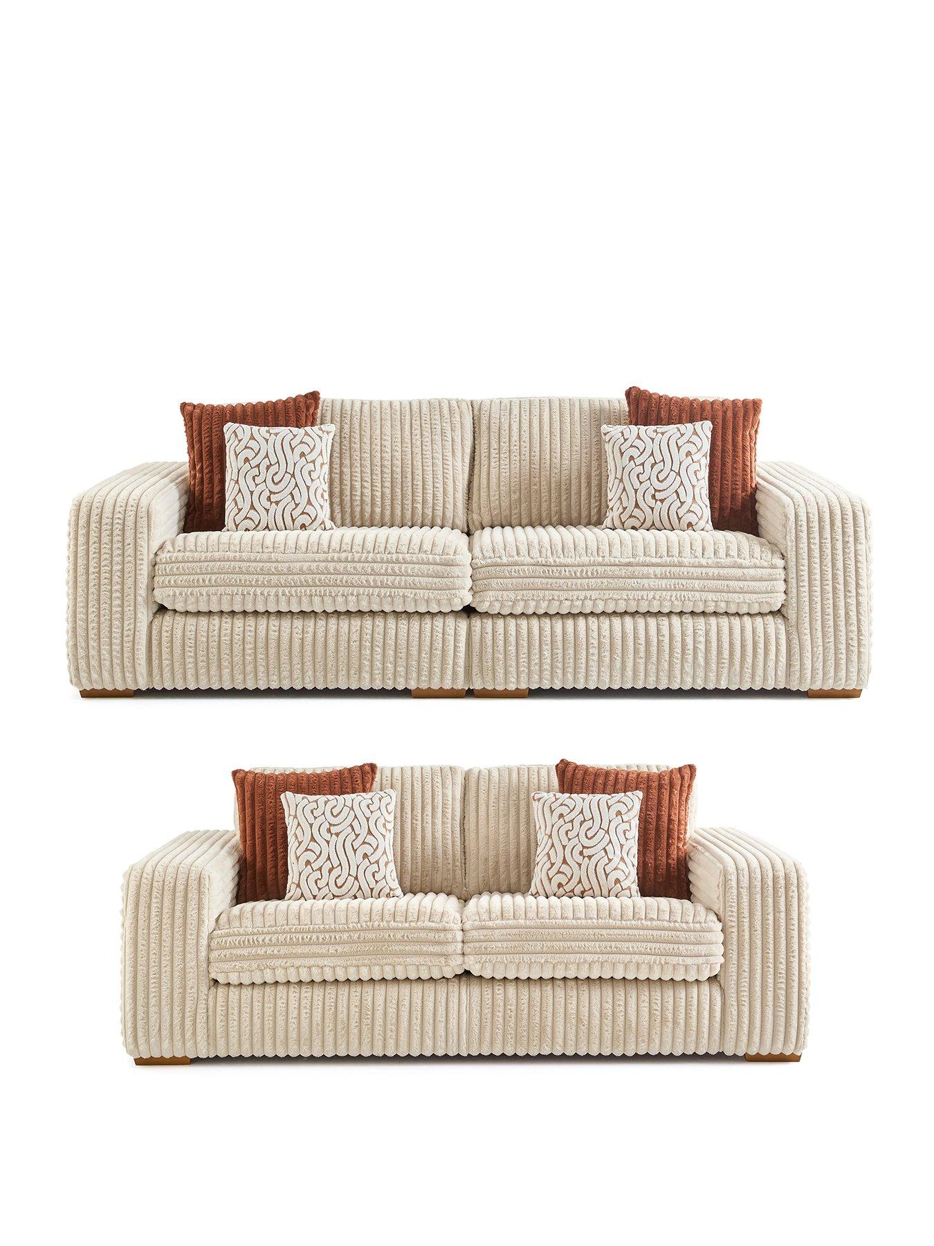  image of very-home-cosy-faux-furnbsp3-2-seater-fabric-sofa-set-buy-amp-savenbsp--made-to-order-in-the-uk