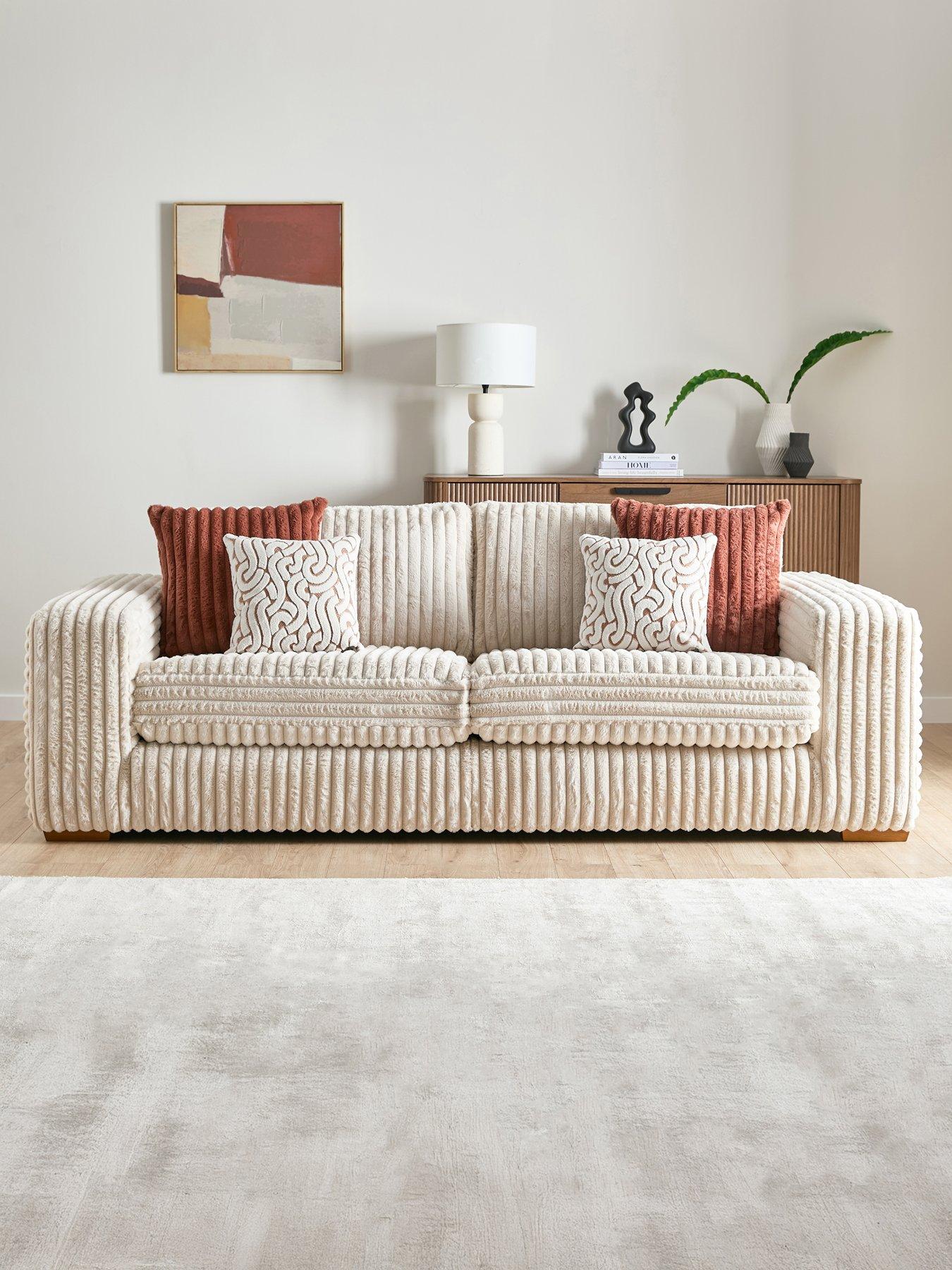 Image 1 of 7 of The Very Collection Cosy Faux Fur&nbsp;3 Seater Sofa&nbsp;- Made to order in the UK