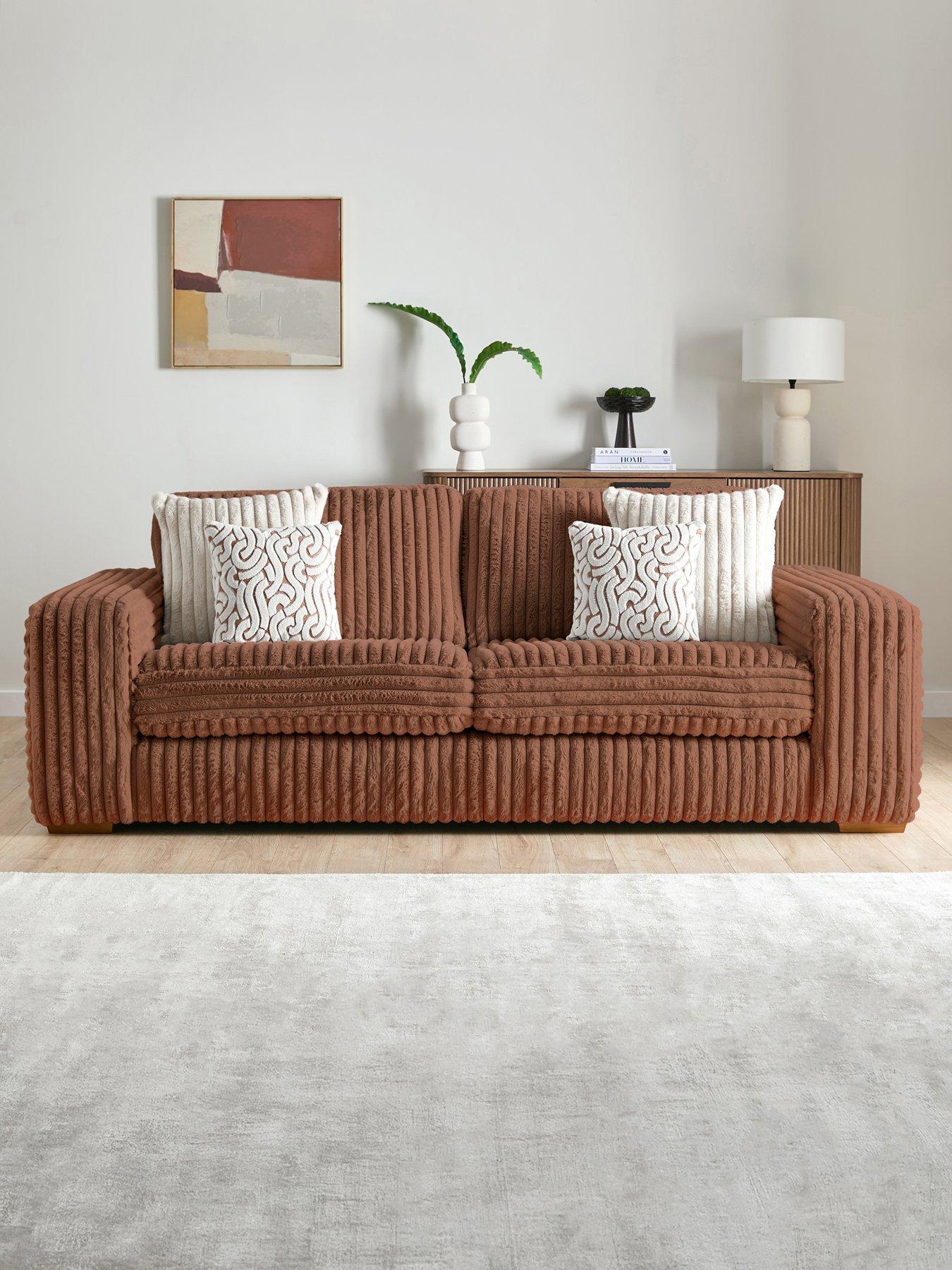 undefined Cosy Cord 3 Seater Sofa - Made to order in the UK