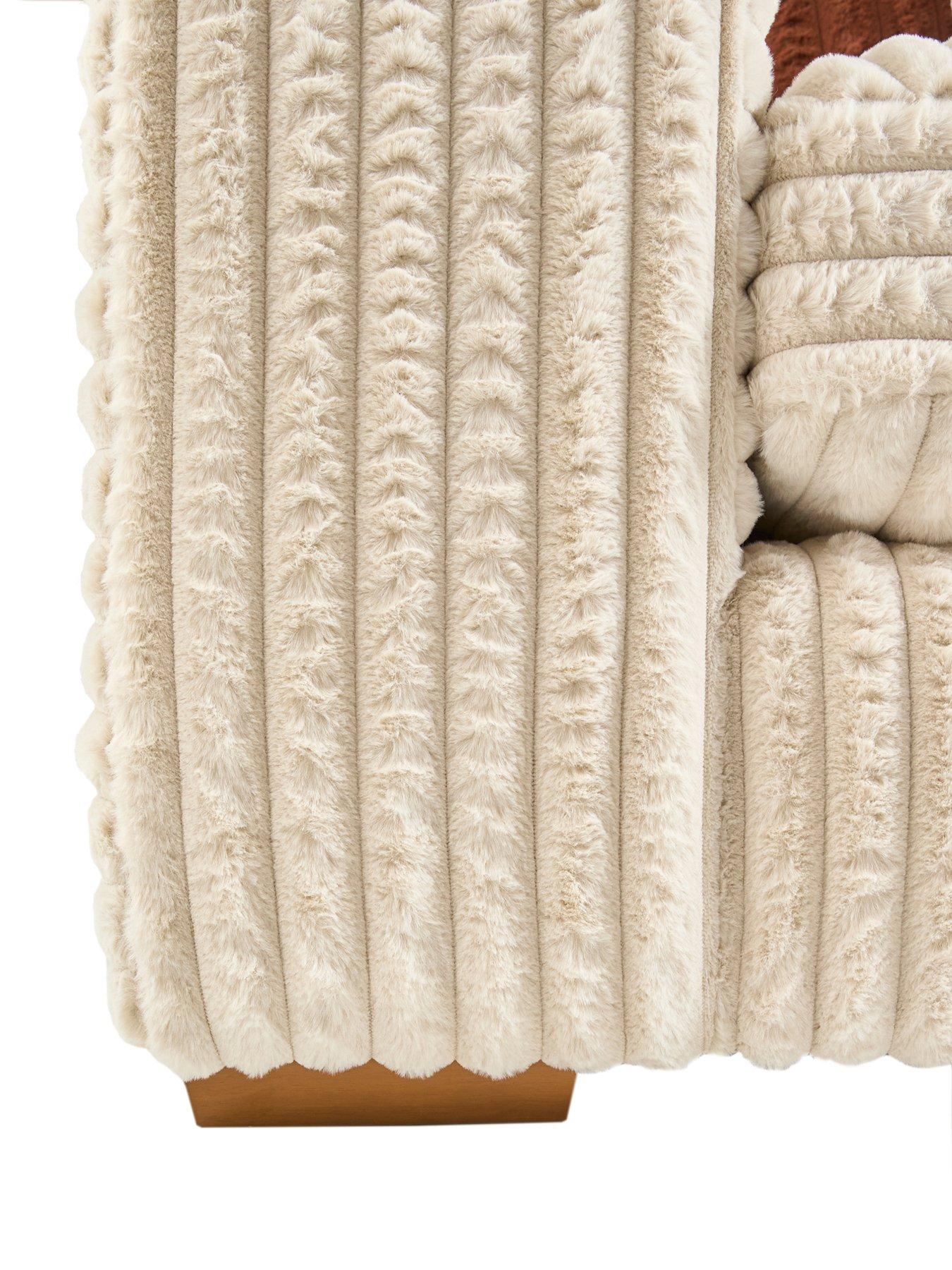  image of very-home-cosy-faux-furnbsp3-seater-sofanbsp--made-to-order-in-the-uk