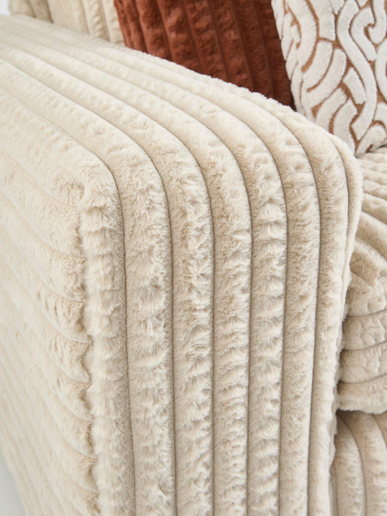  image of very-home-cosy-faux-furnbsp3-seater-sofanbsp--made-to-order-in-the-uk