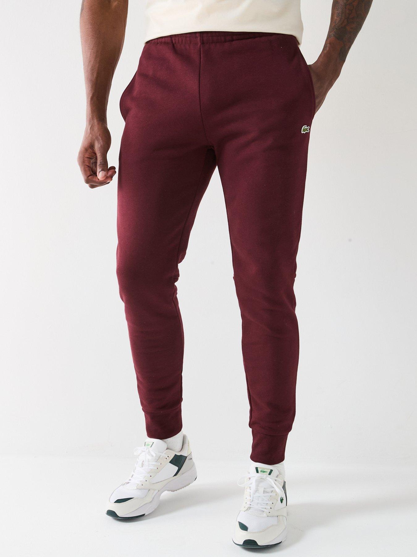 lacoste-fleece-jersey-joggers-red