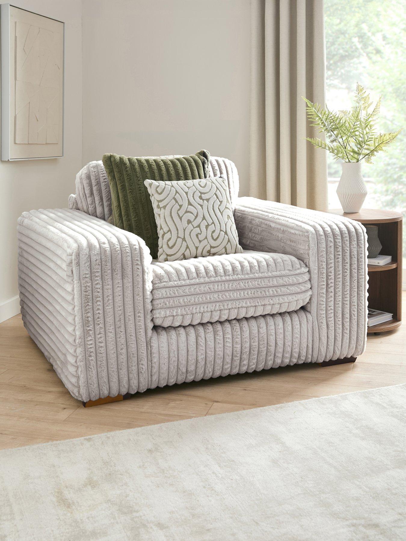 undefined Cosy Cord Fabric Armchair - Made to order in the UK