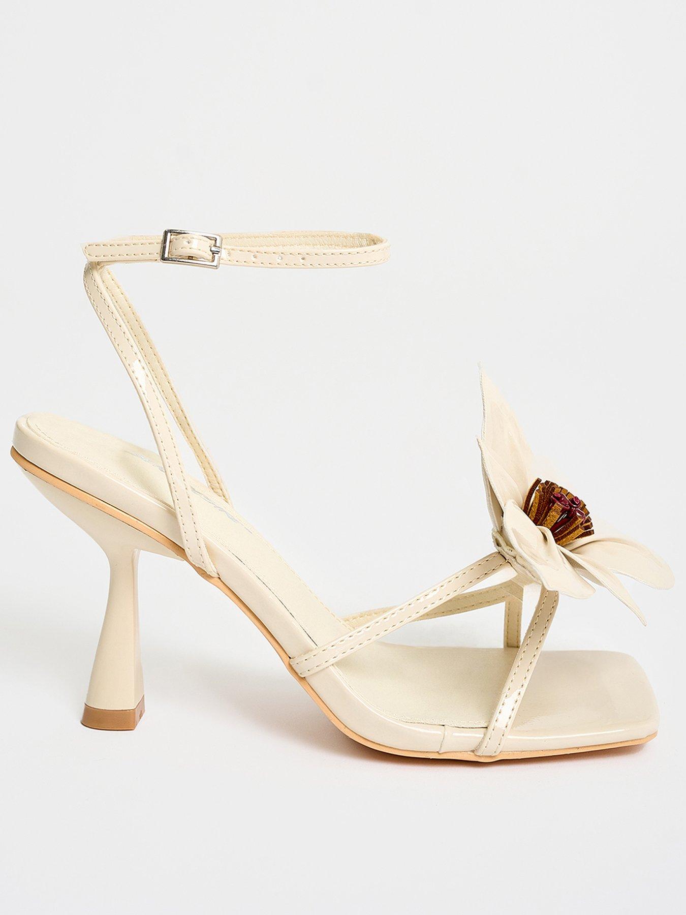 Public Desire Hydrangea Contrast Heel Detail - Cream