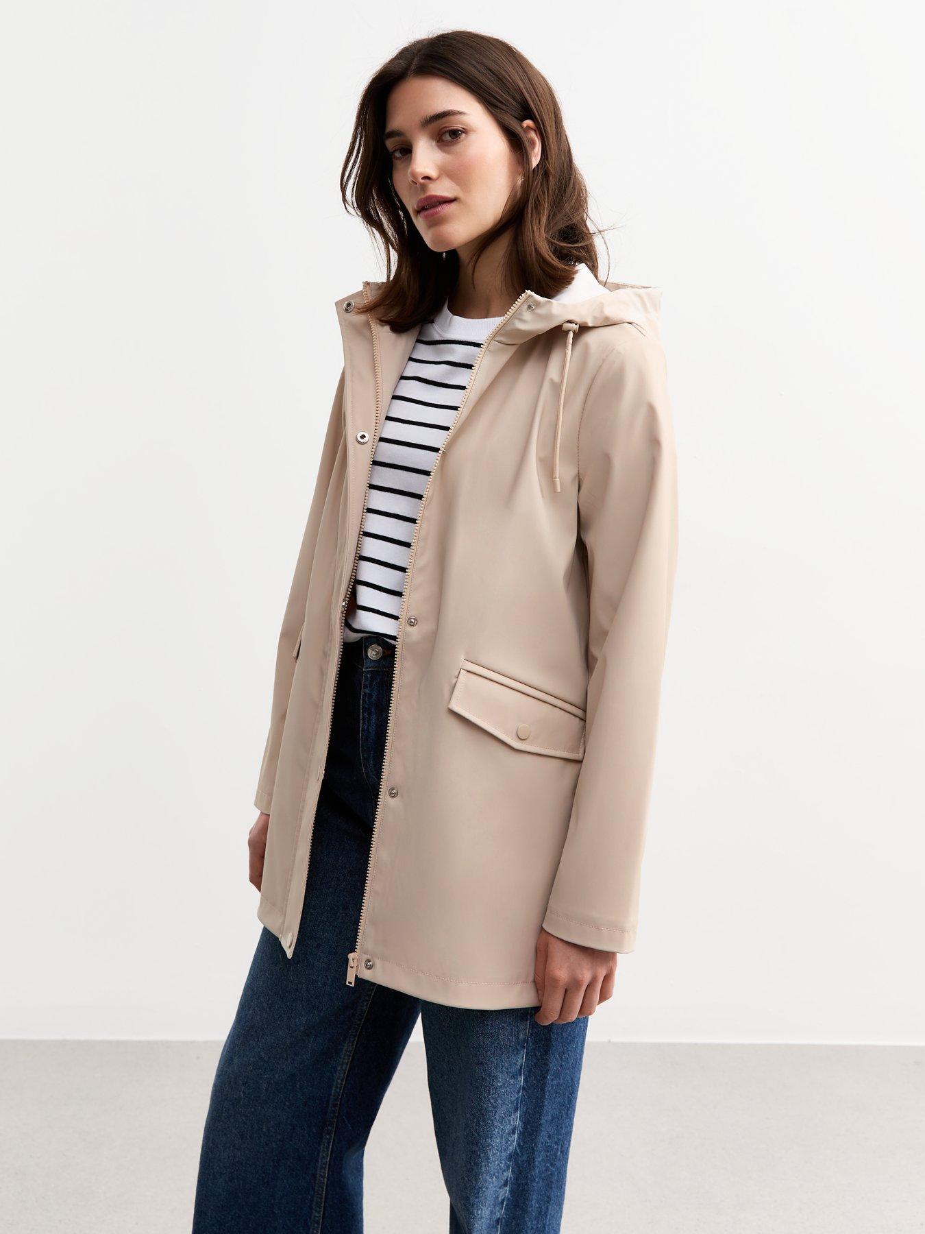 New Look Unlined Shower Resistant Rain Coat Cream Littlewoods