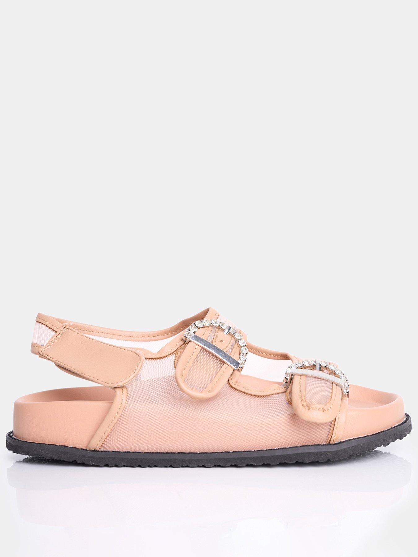 Public Desire Fuda Mesh Flat Sandal - Nude