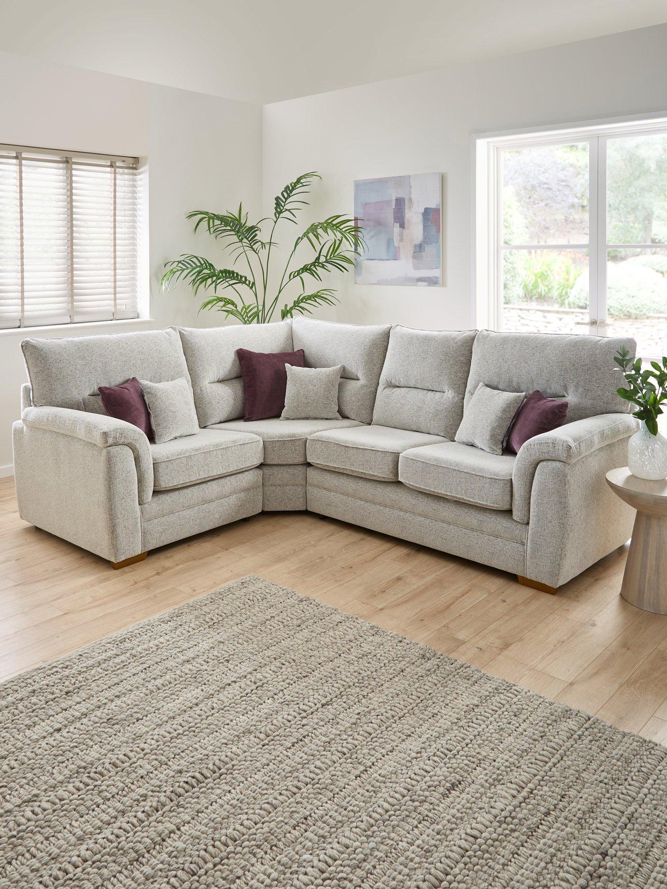 undefined Padstow Fabric Left Hand Double Arm Corner Group Sofa - Made to order in the UK