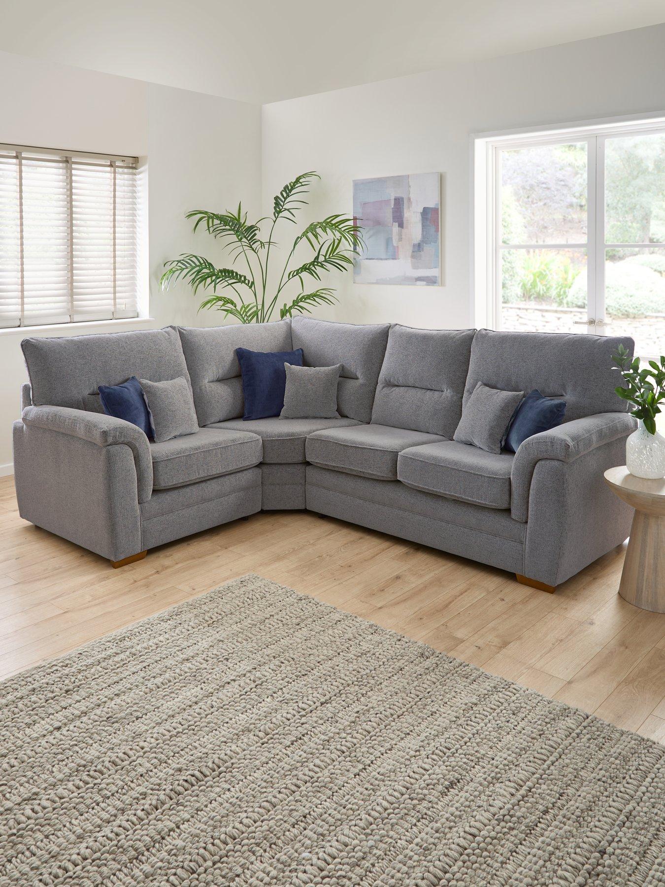 undefined Padstow Fabric Left Hand Double Arm Corner Group Sofa - Made to order in the UK